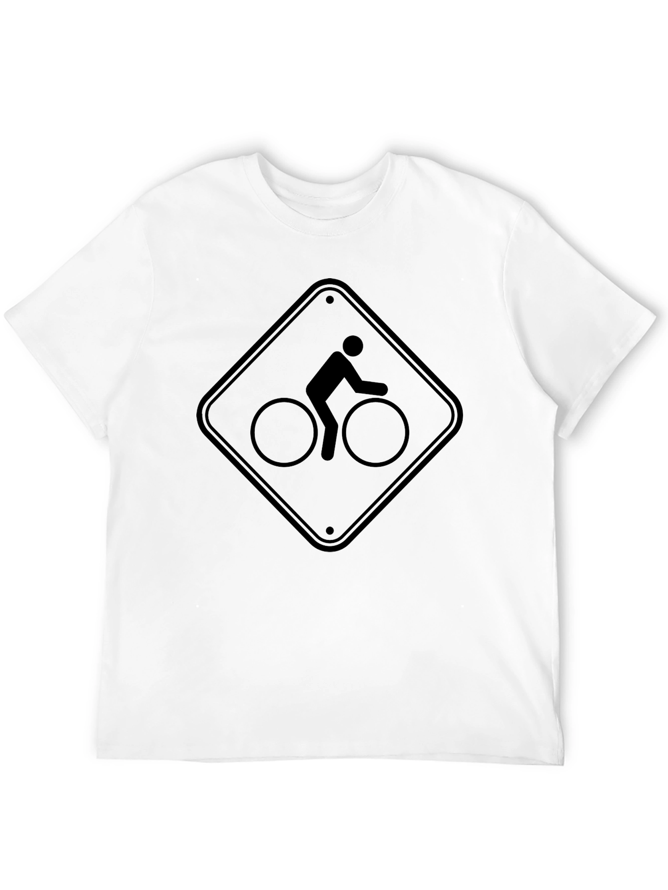 Bicycle Sign Graphic Tee - Black Cotton Comfort