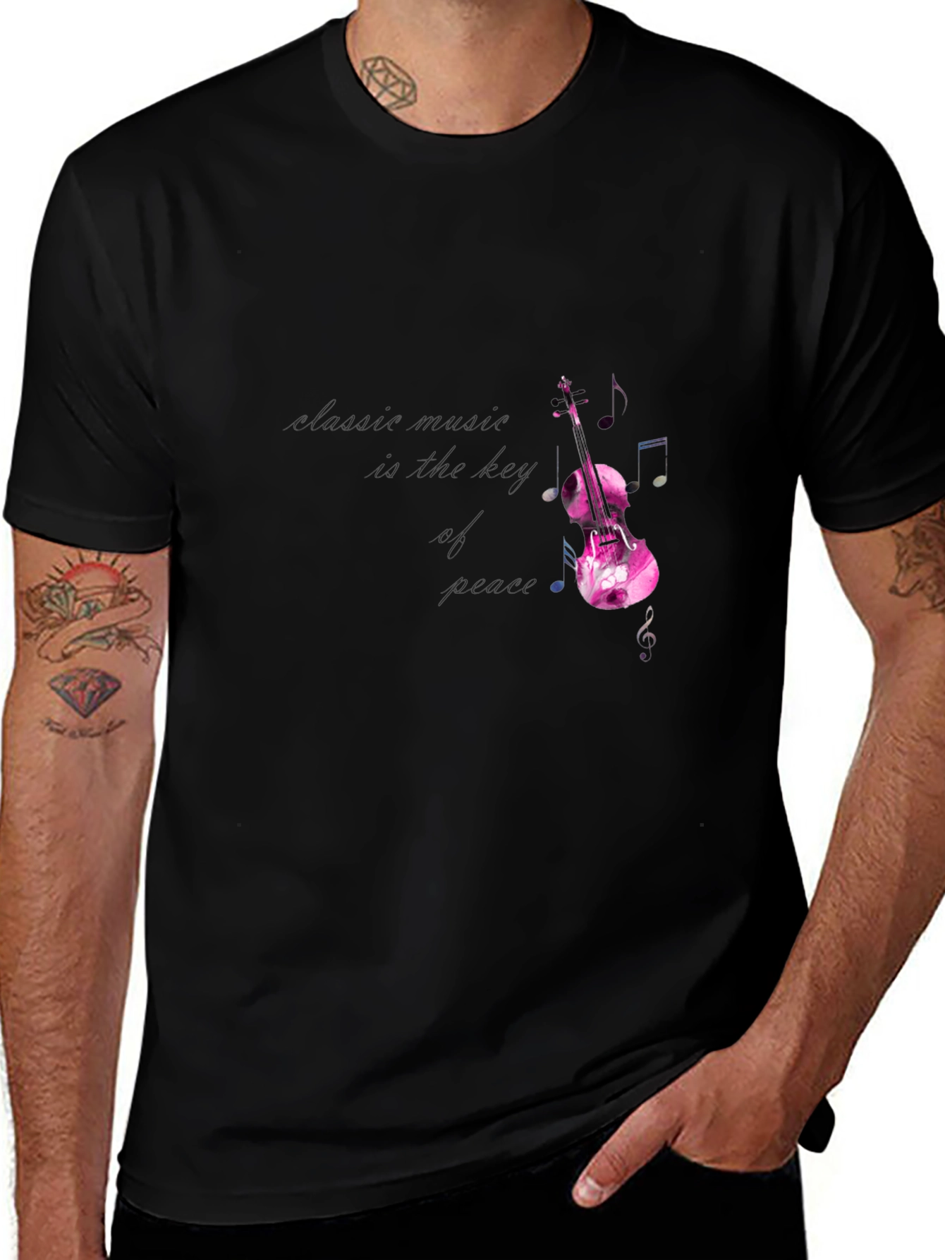 Classic Music Violin Graphic T-Shirt