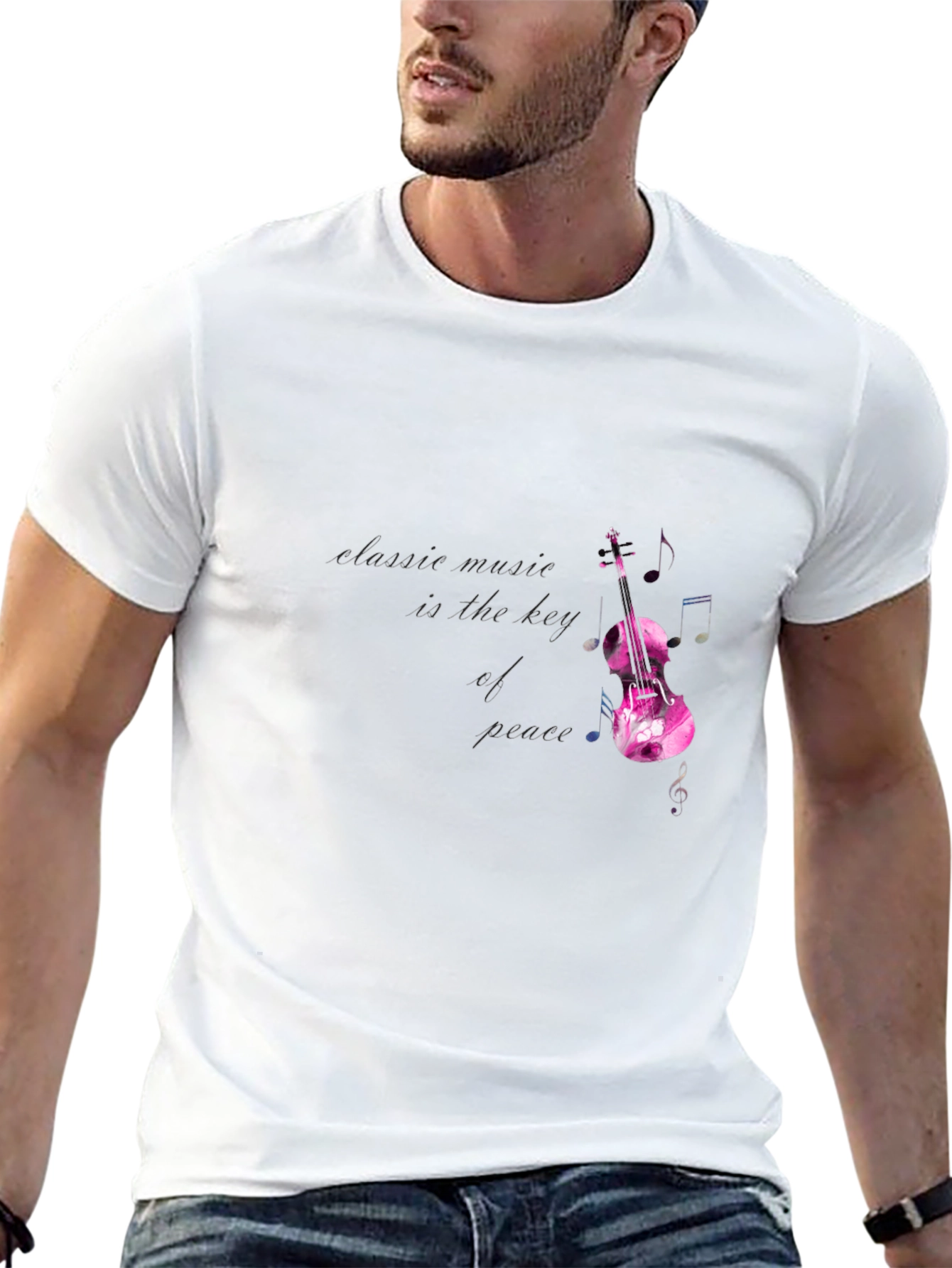 Classic Music Violin Graphic T-Shirt