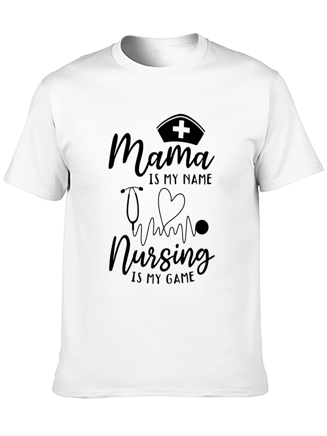 Mama Nursing is My Game Black T-Shirt