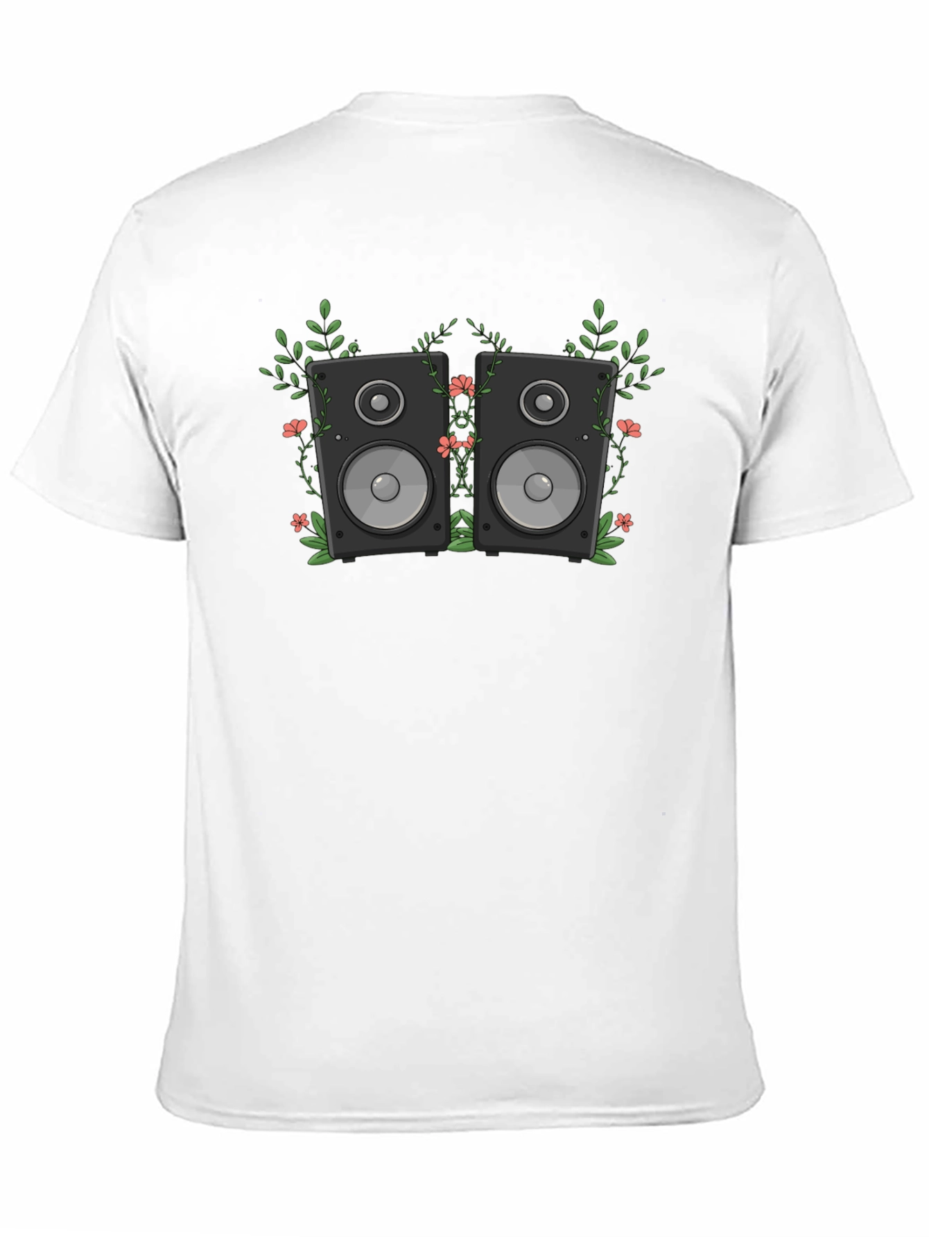 Floral Speakers Graphic Black T-Shirt