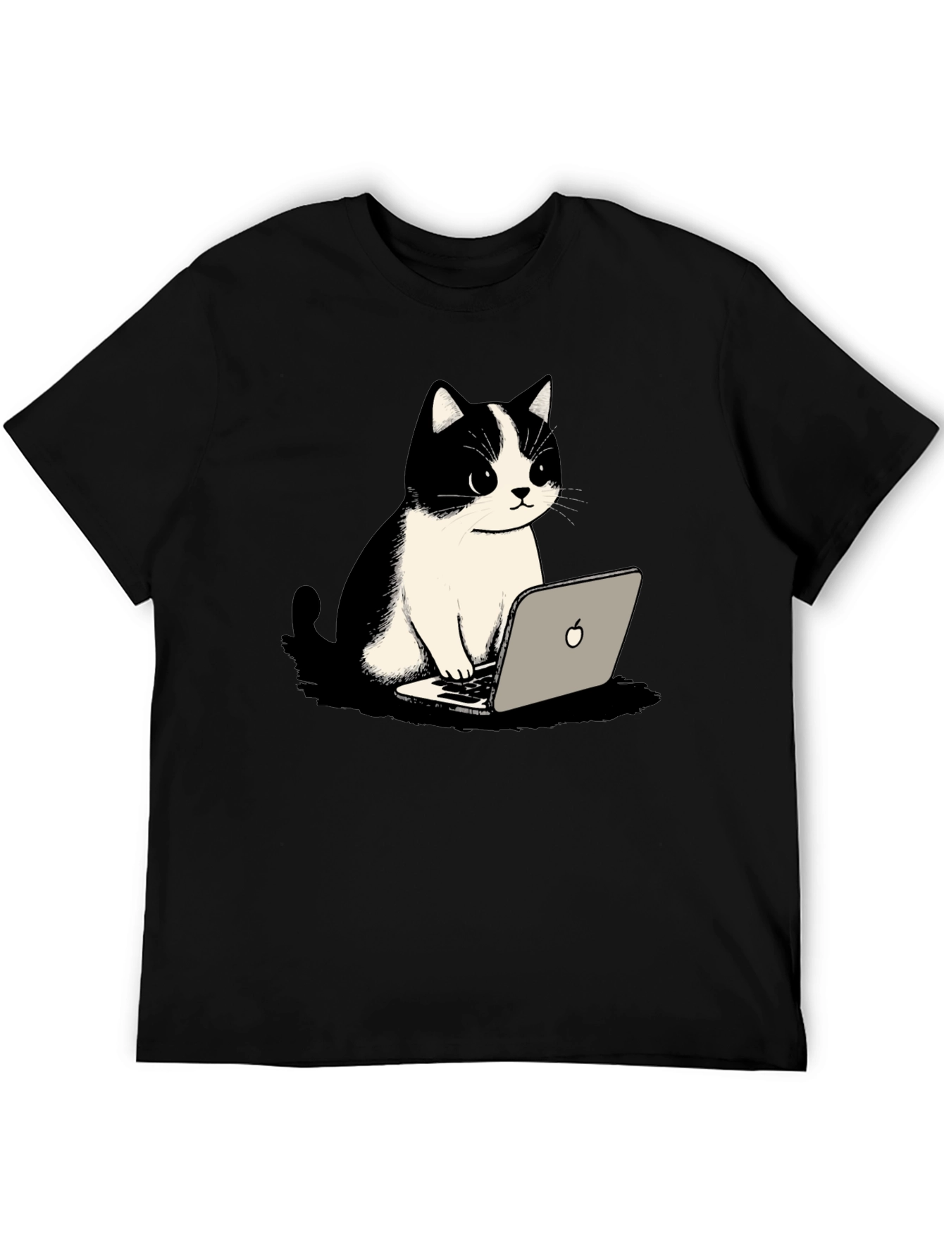 Cat on Laptop Graphic T-Shirt - Cool & Quirky
