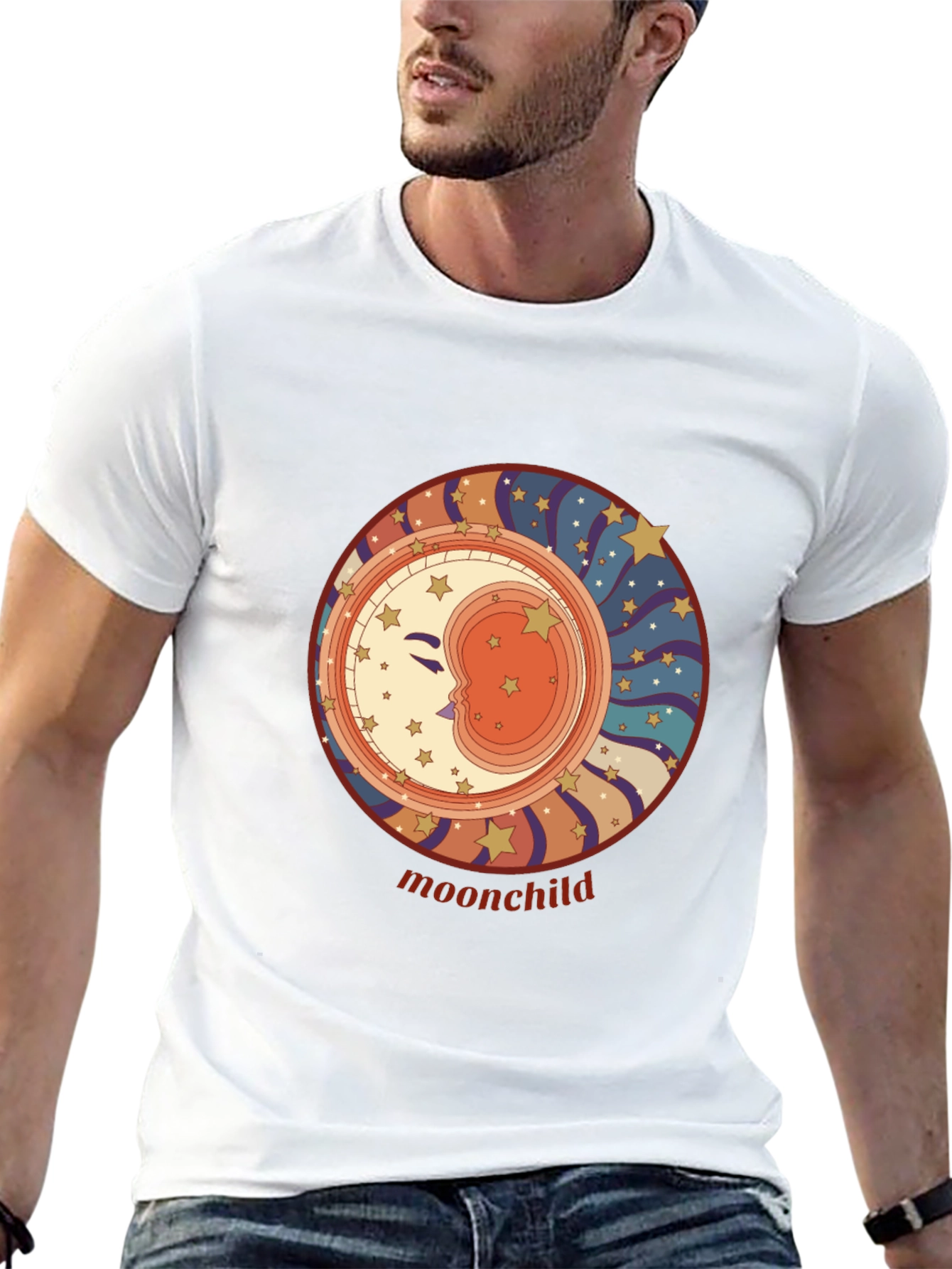 Moonchild Graphic Tee - Retro Celestial Style