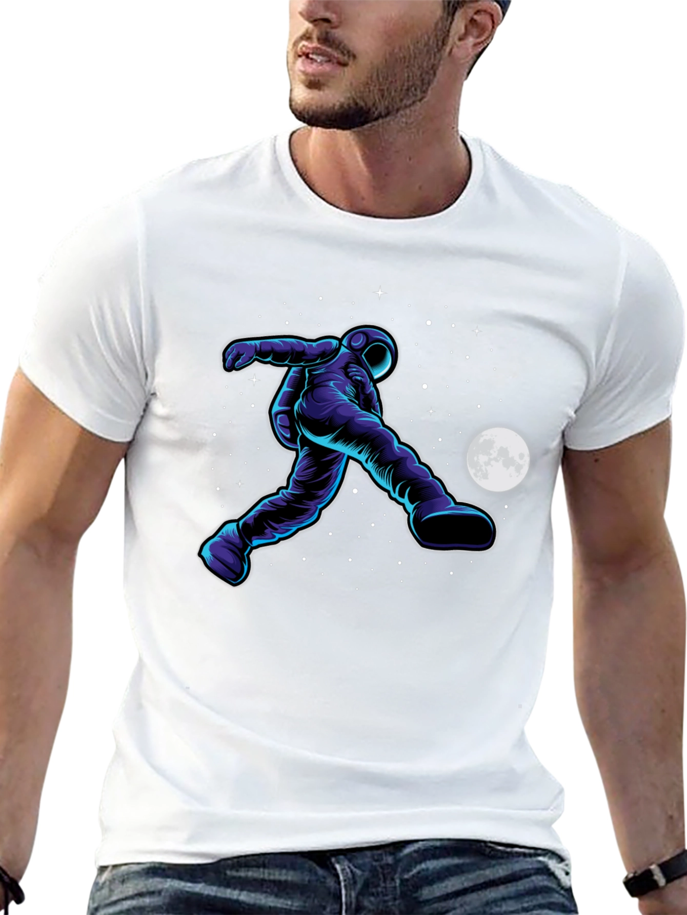 Astronaut Kicking Moon Graphic Tee