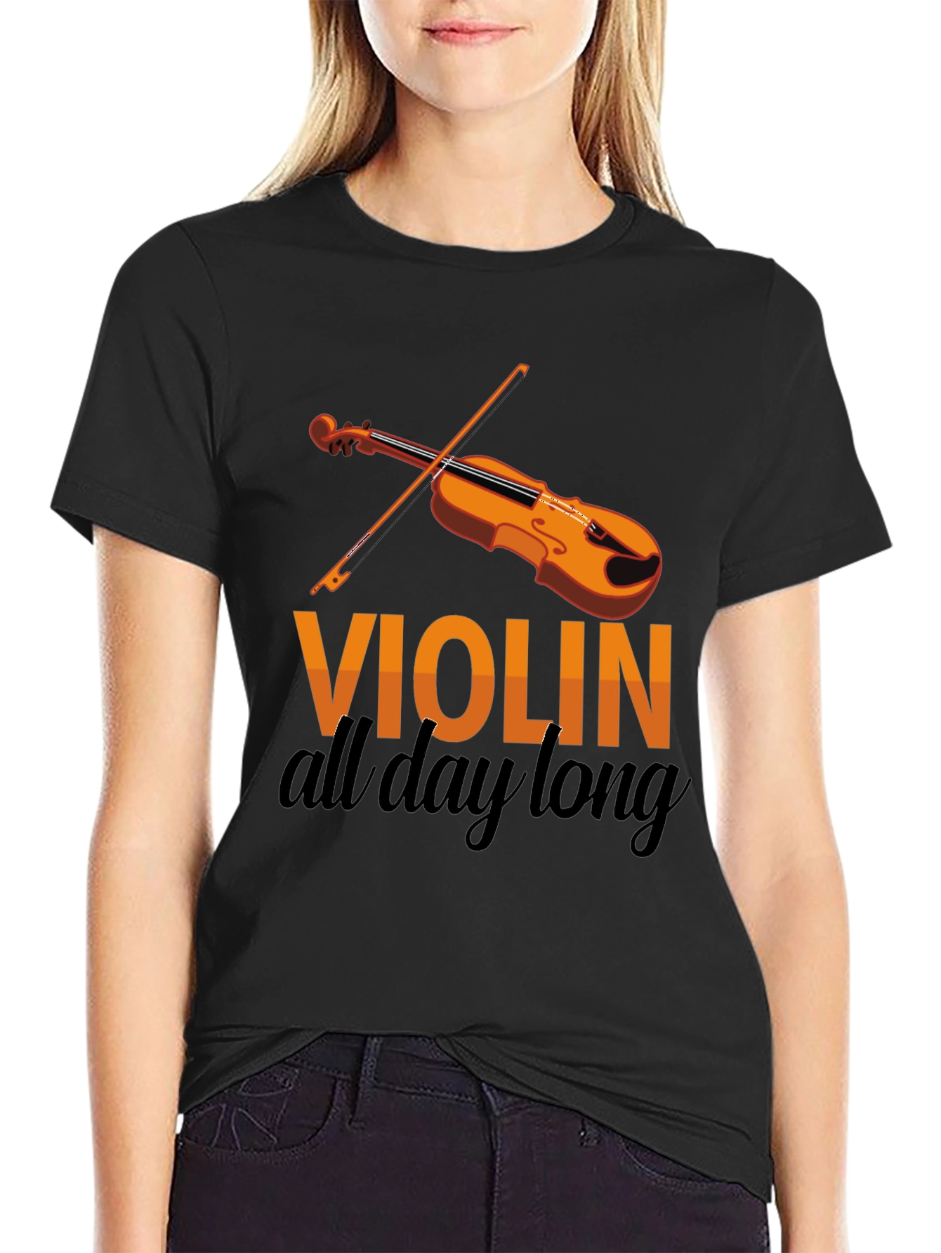 Violin All Day Long Graphic Tee