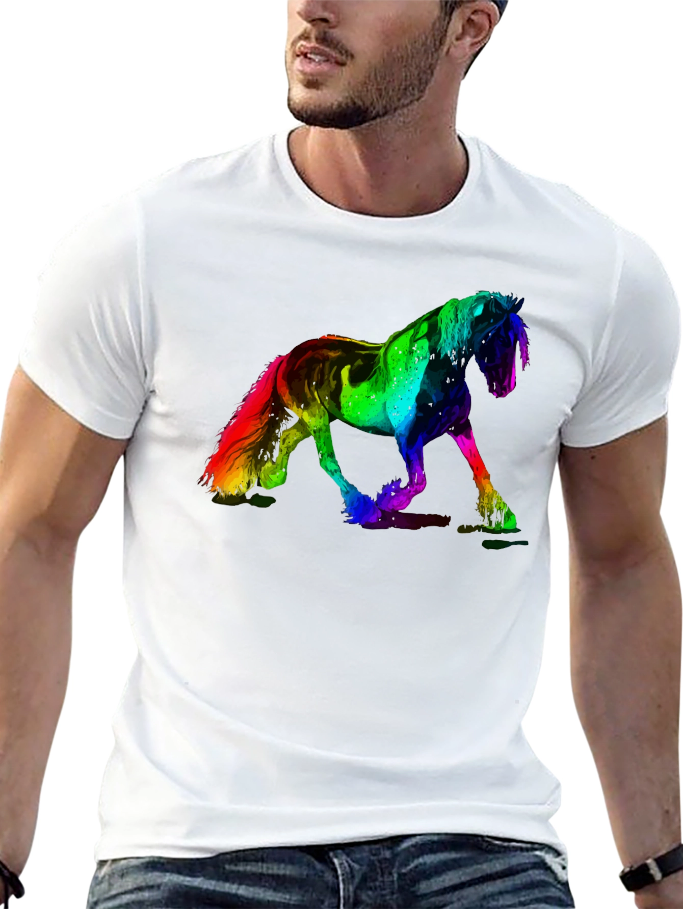 Rainbow Horse Graphic T-Shirt