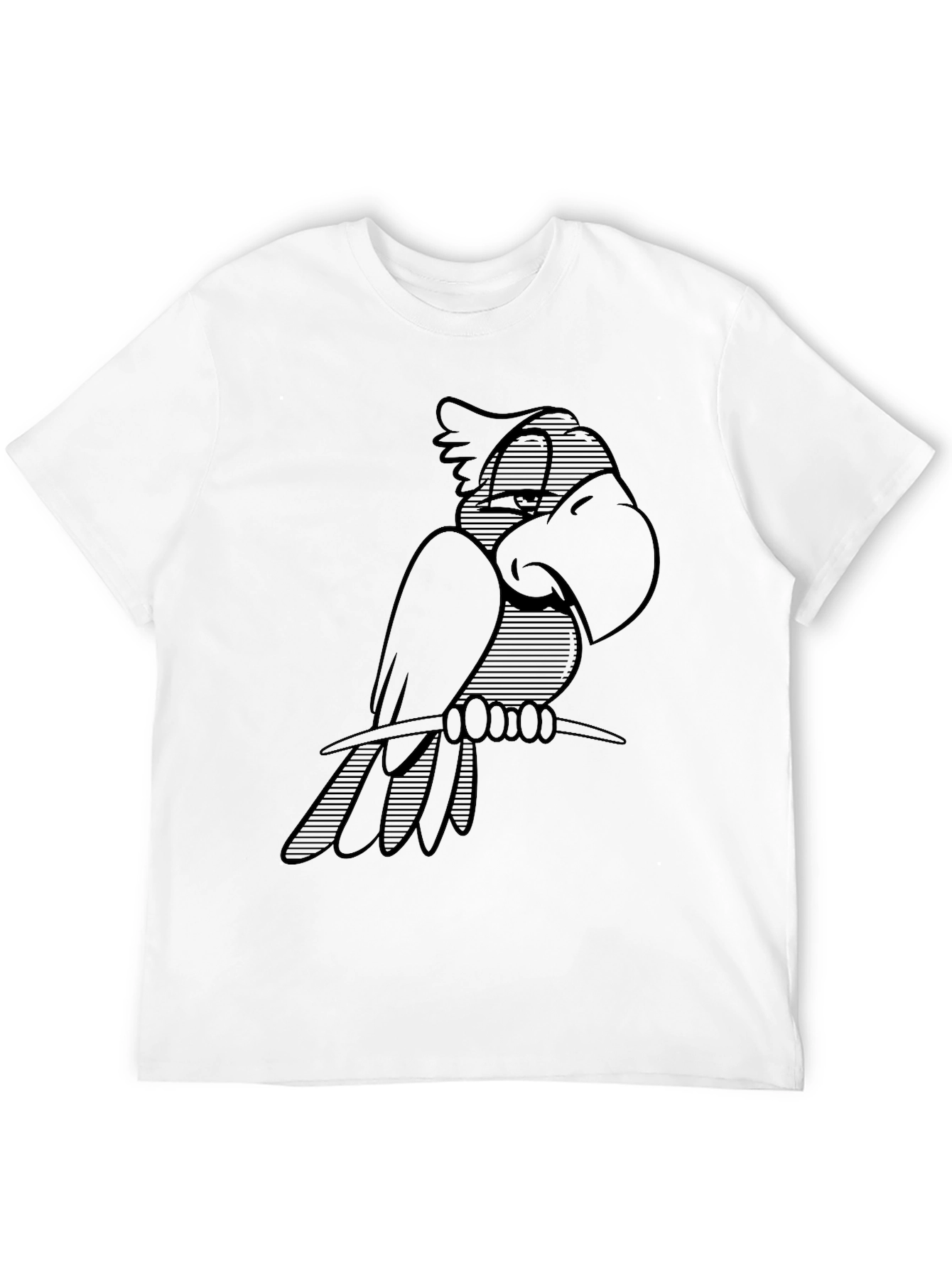 Cool Parrot Graphic Black T-Shirt