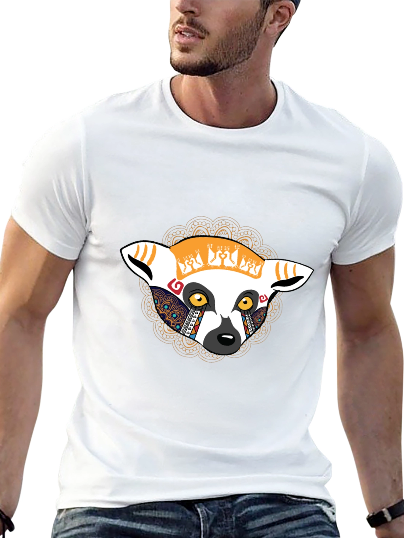 Lemur Graphic Print T-Shirt - Casual Style
