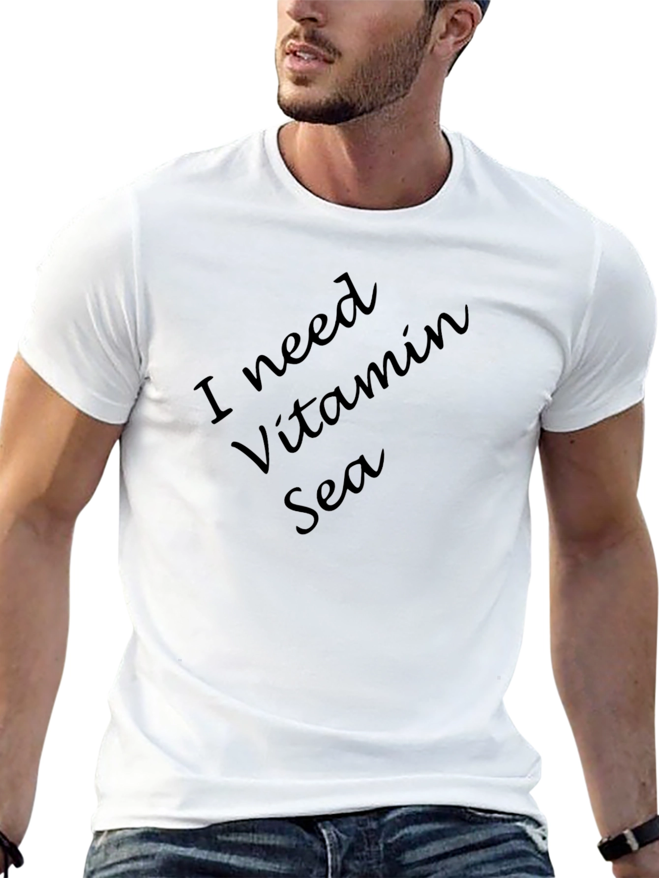 I Need Vitamin Sea Black T-Shirt