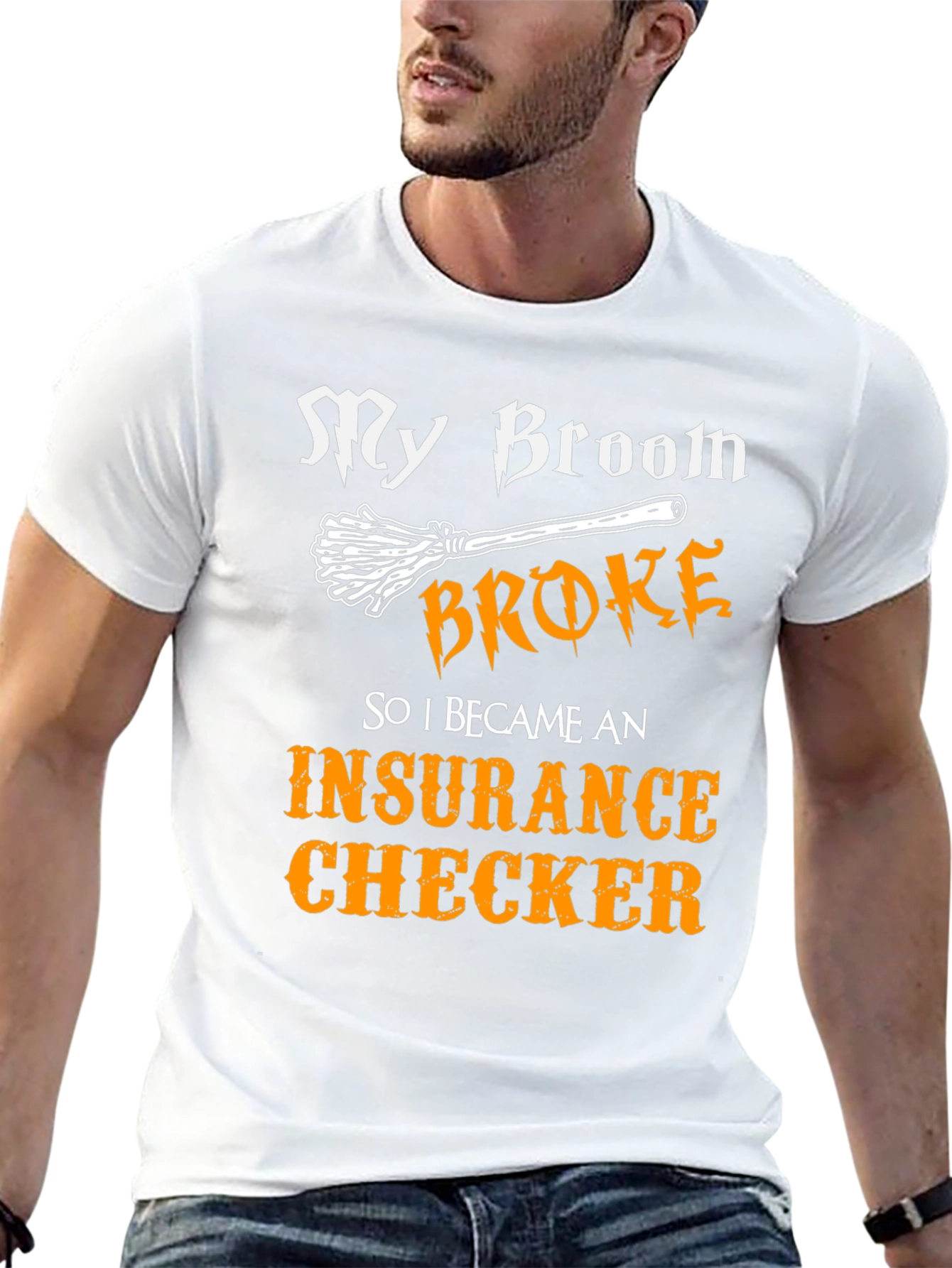 Broom Broke Insurance Checker T-Shirt