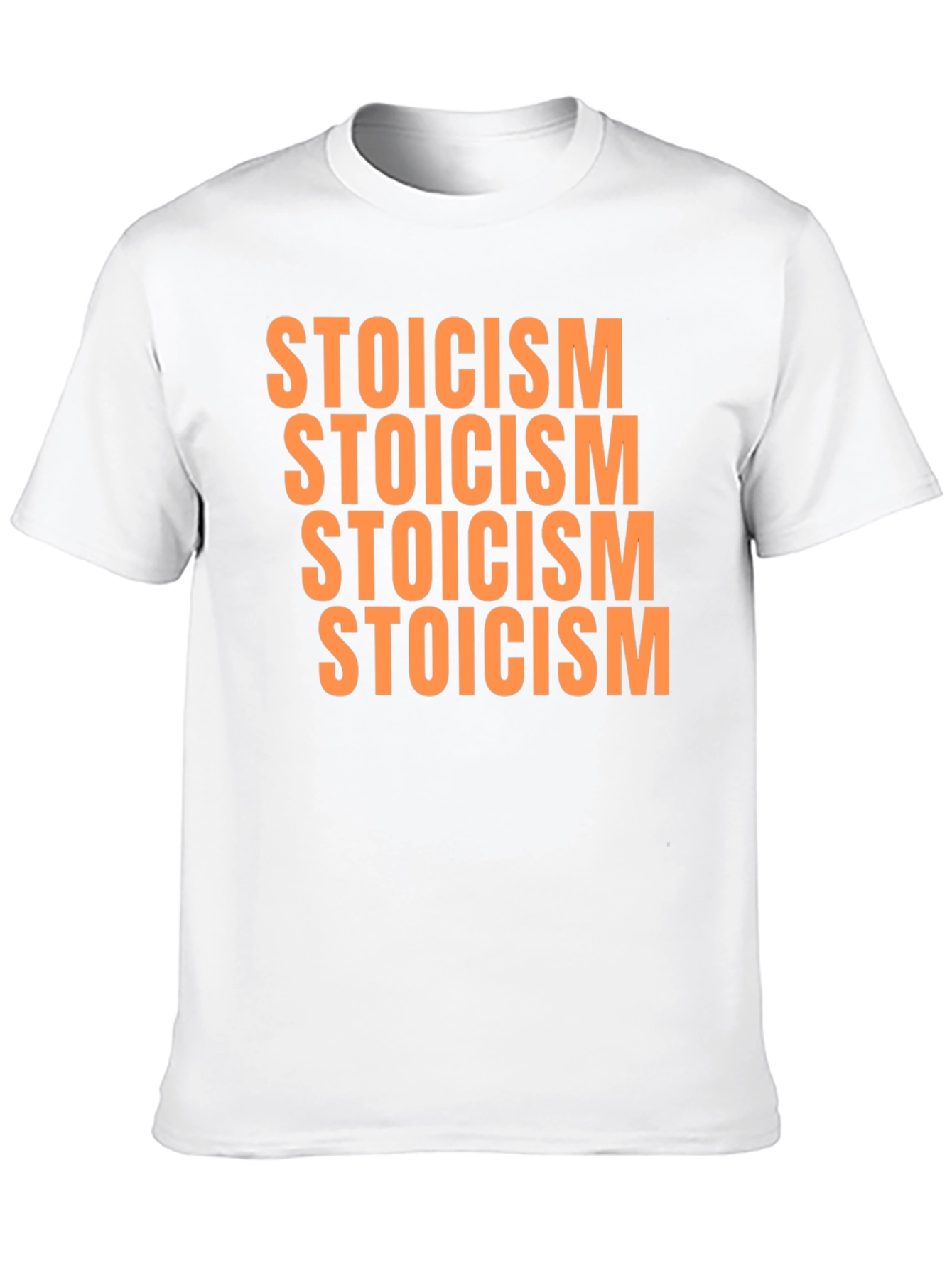 Stoicism T-Shirt - Black Repeated Text Design