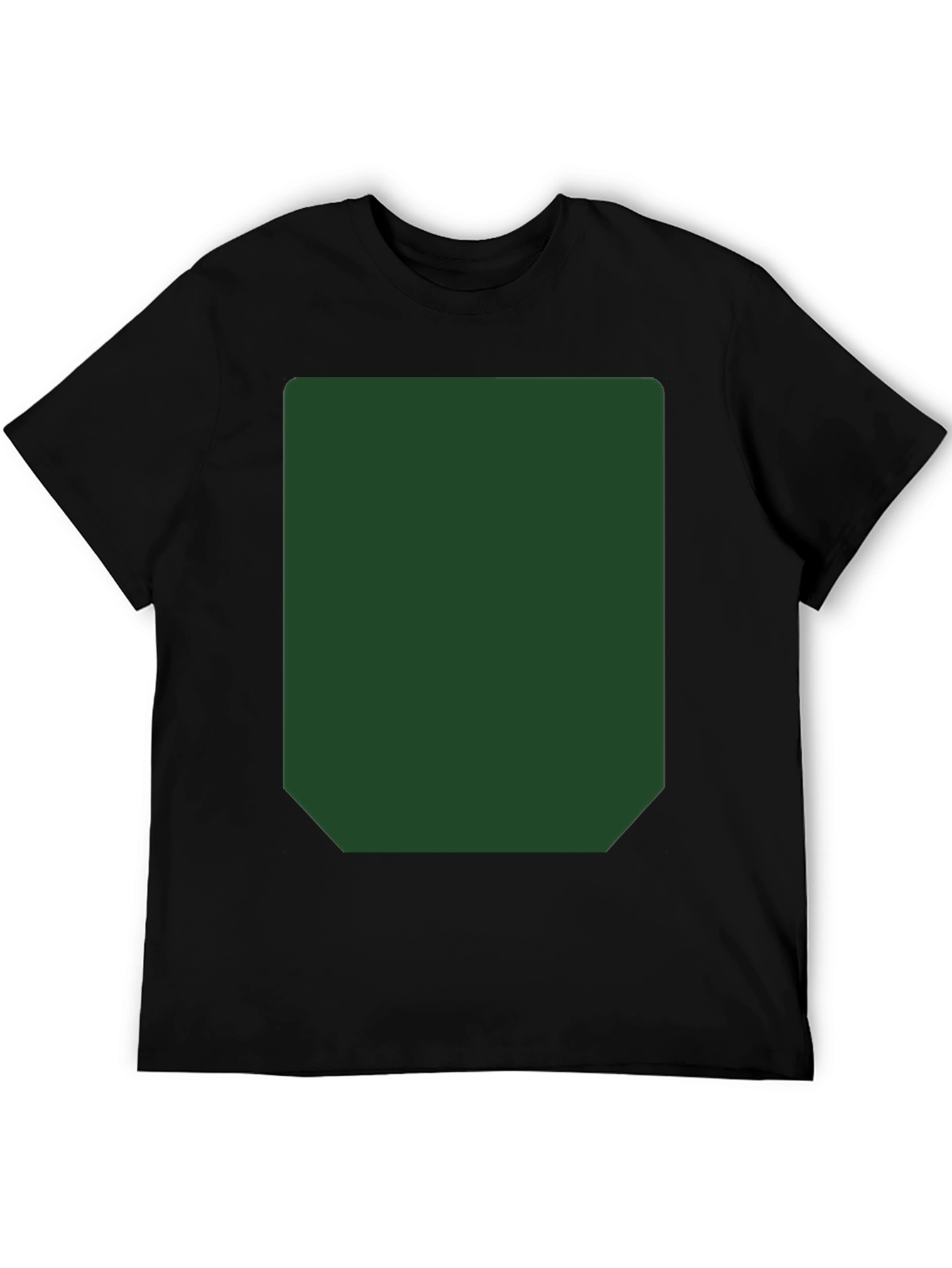 Black Short Sleeve T-Shirt with Green Rectangle