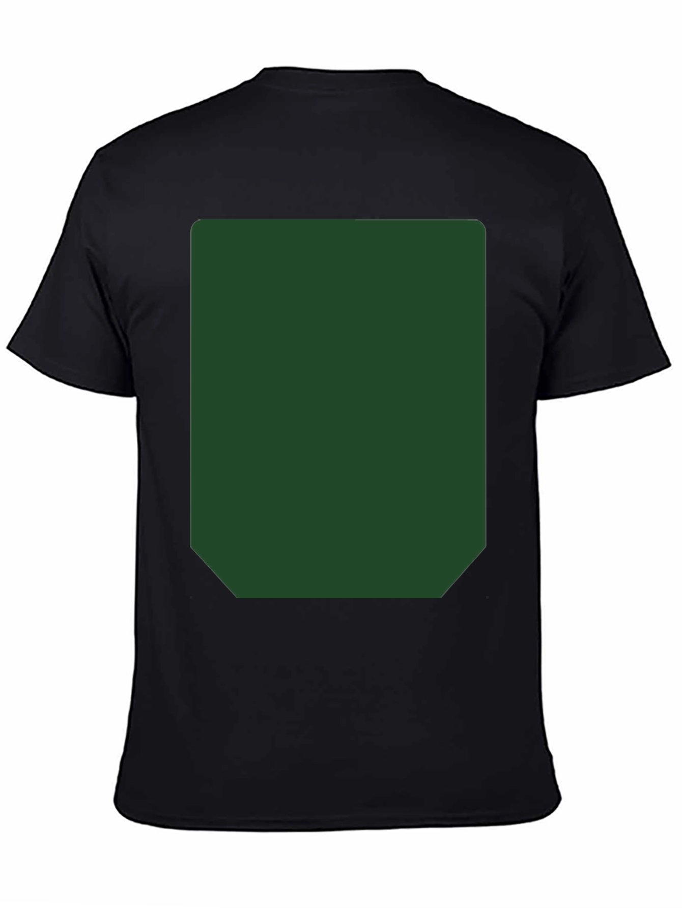 Black Short Sleeve T-Shirt with Green Rectangle