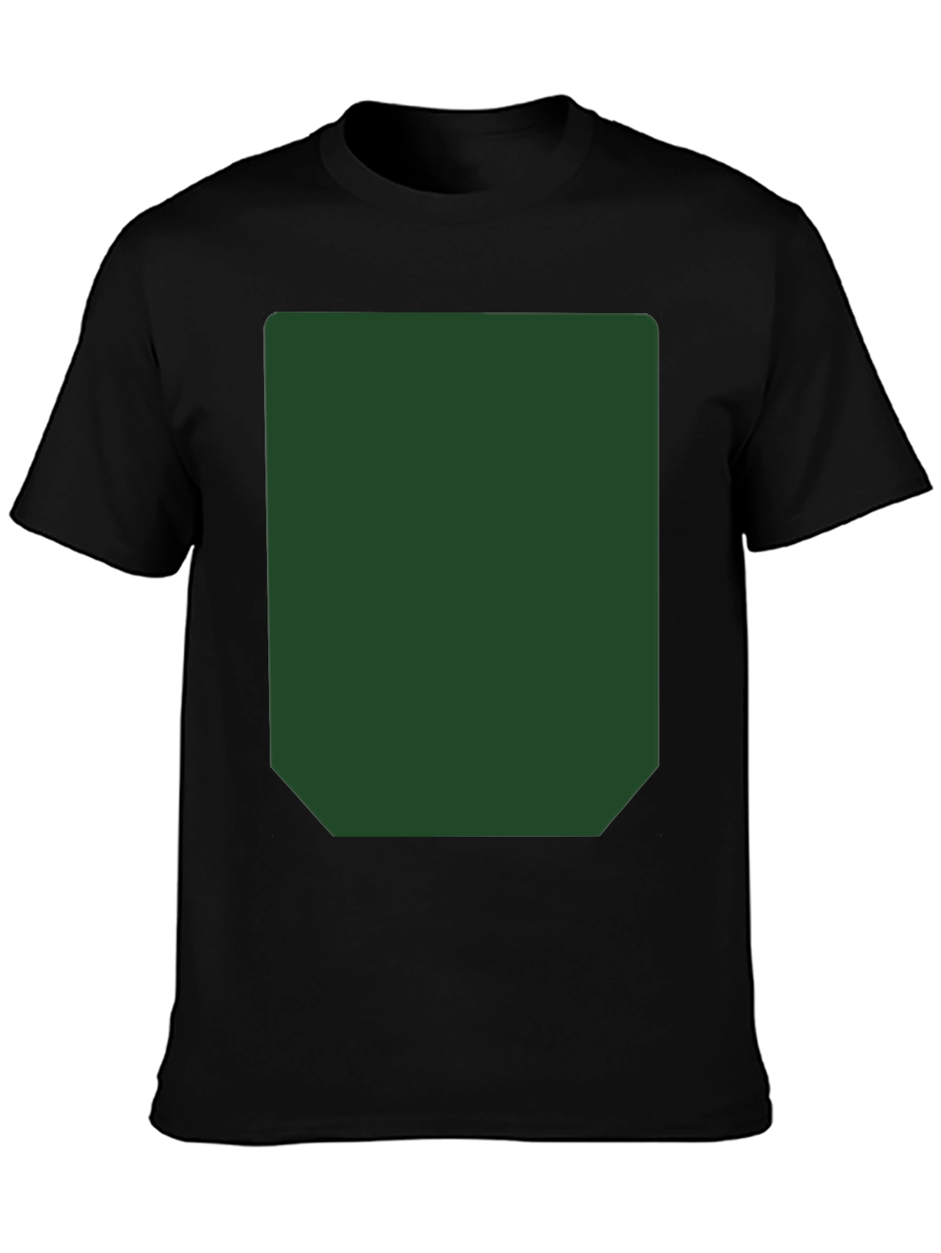 Black Short Sleeve T-Shirt with Green Rectangle