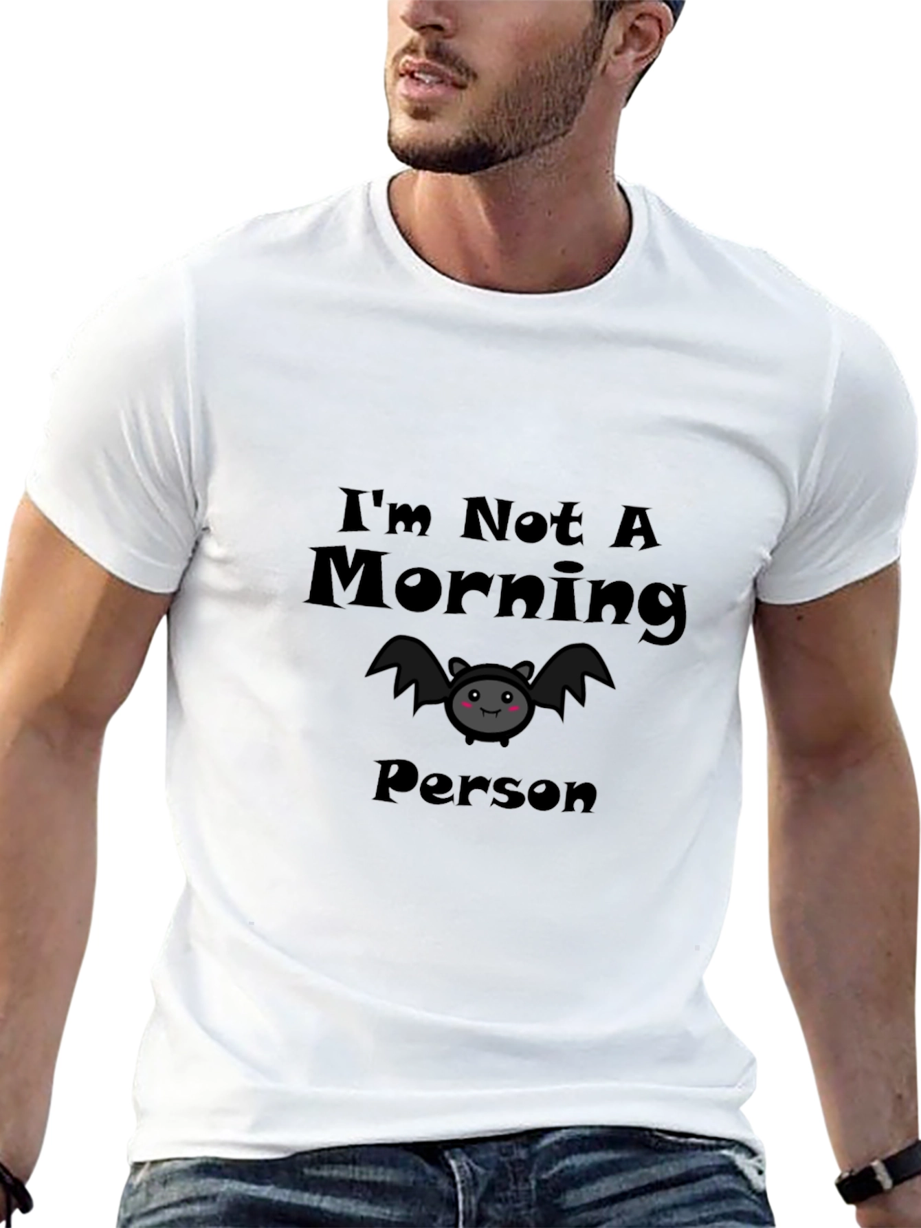 Im Not A Morning Person Bat Graphic T-Shirt
