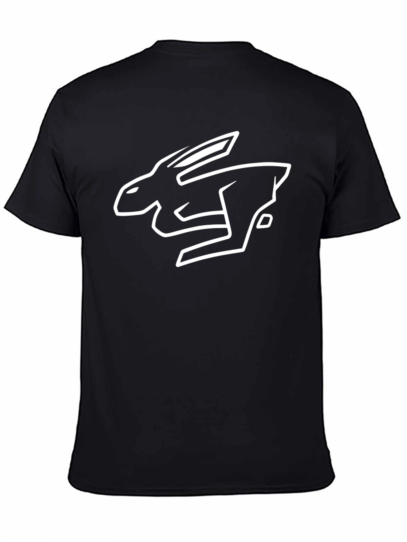 Rabbit Graphic Tee - Black Cotton T-Shirt