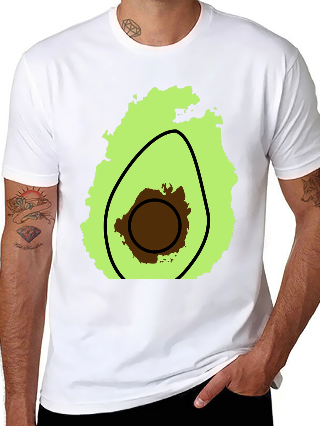 Avocado Graphic Black T-Shirt - Casual Comfort