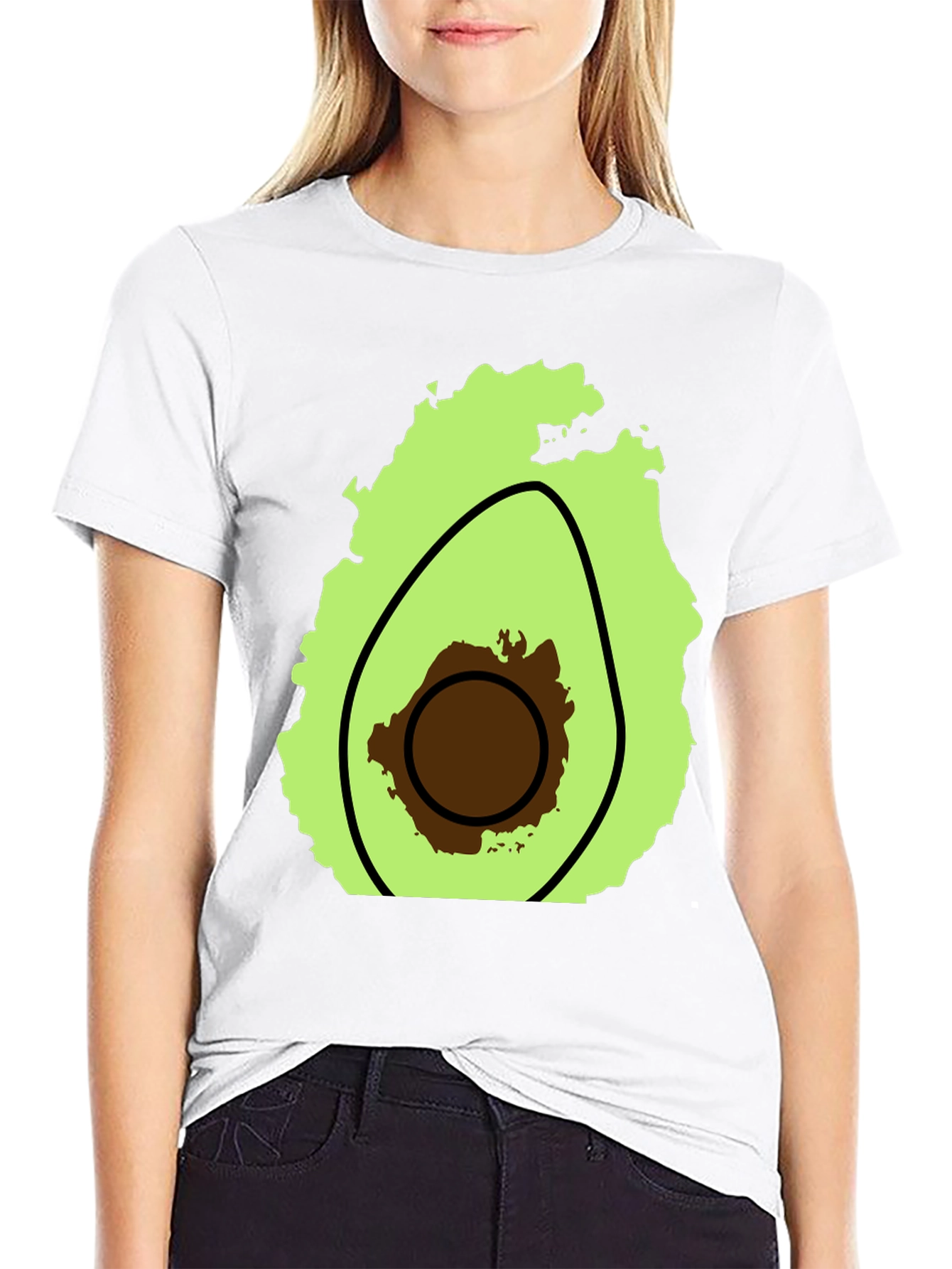 Avocado Graphic Black T-Shirt - Casual Comfort