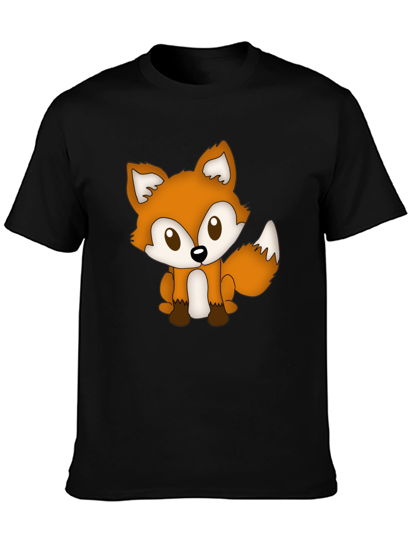 Cute Fox Graphic Tee - Soft Black T-Shirt
