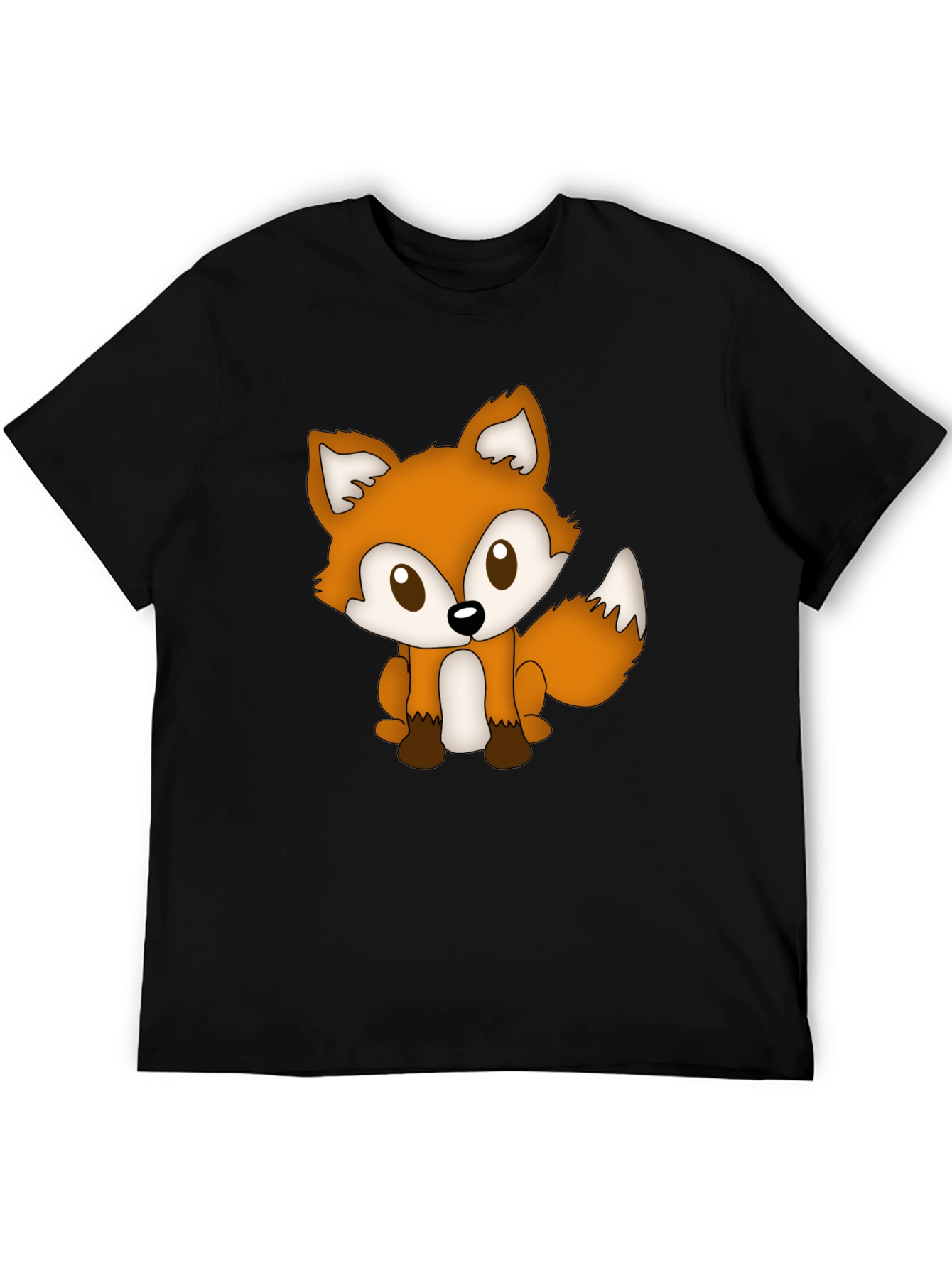 Cute Fox Graphic Tee - Soft Black T-Shirt