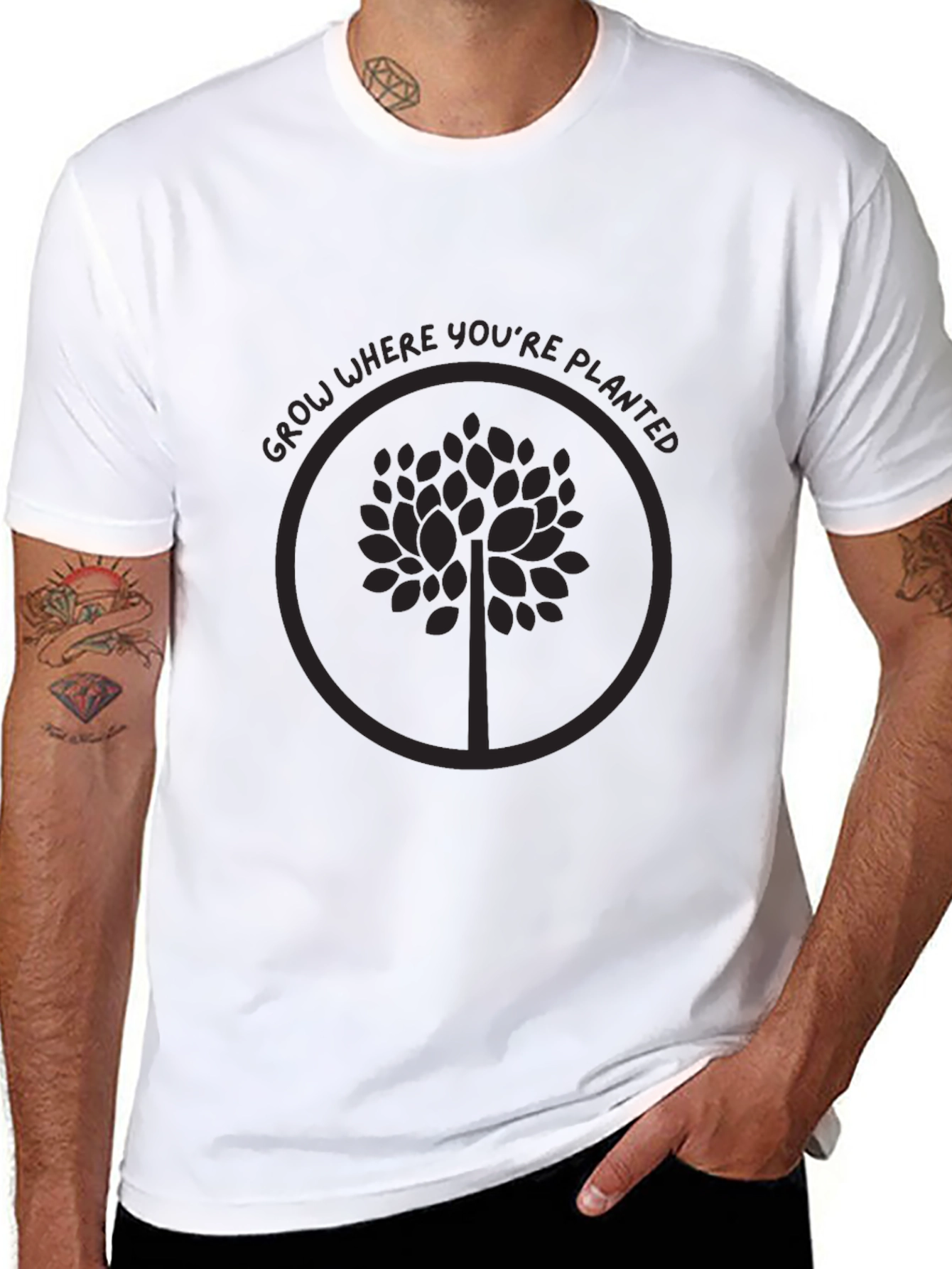 Grow Where Youre Planted Tree Graphic Tee
