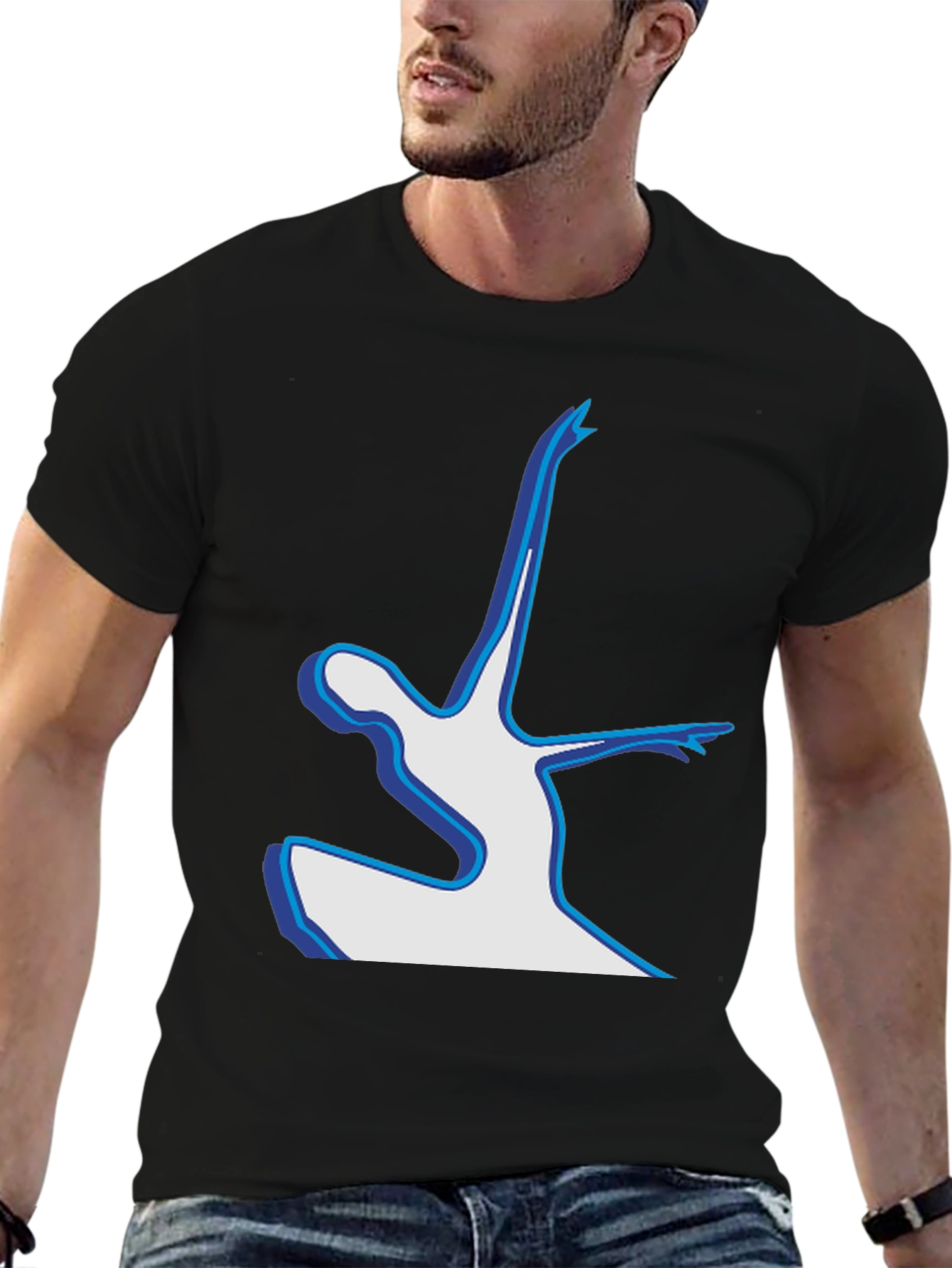 Abstract Dancer Graphic Tee - Black