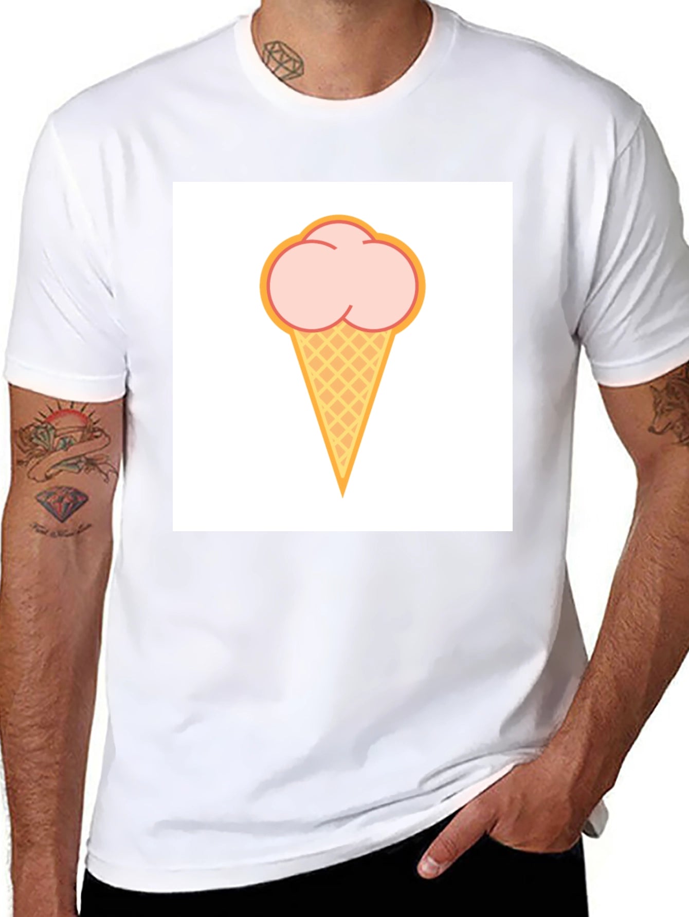 Ice Cream Graphic Black T-Shirt