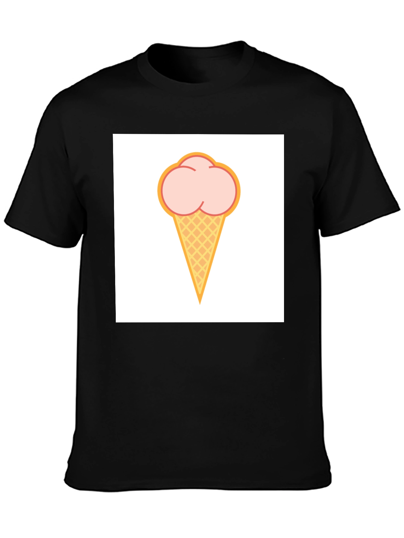 Ice Cream Graphic Black T-Shirt