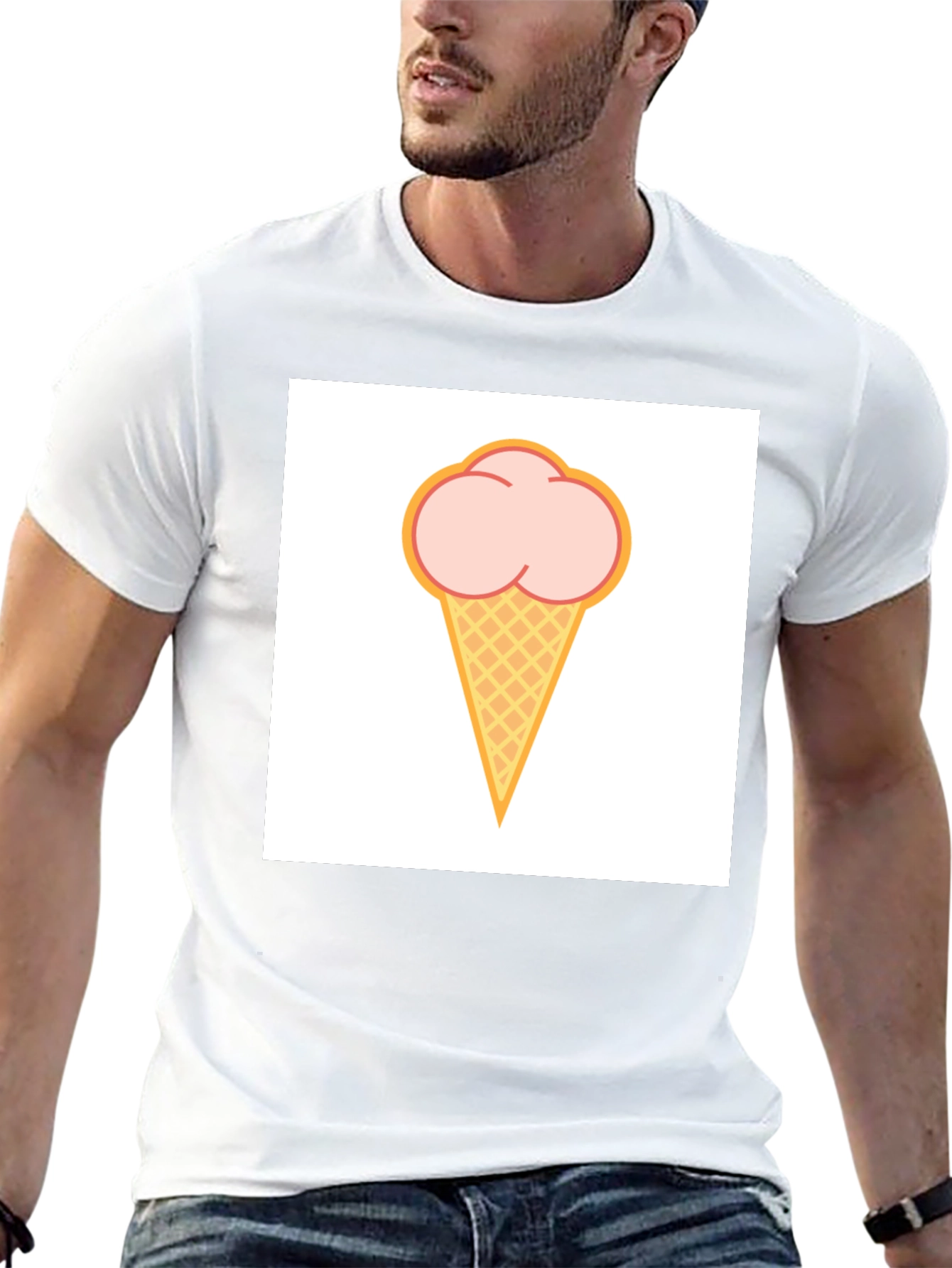 Ice Cream Graphic Black T-Shirt