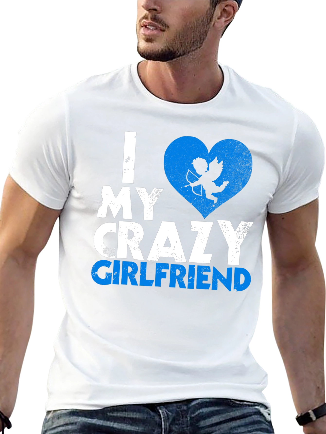 I Love My Crazy Girlfriend T-Shirt Valentines Day Gift