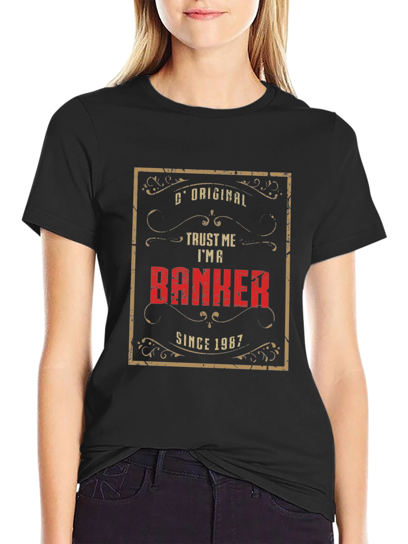 Original Banker Since 1987 Black T-Shirt