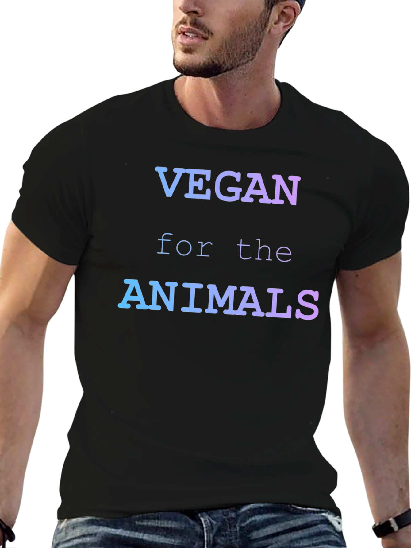Vegan for the Animals Gradient Graphic T-Shirt