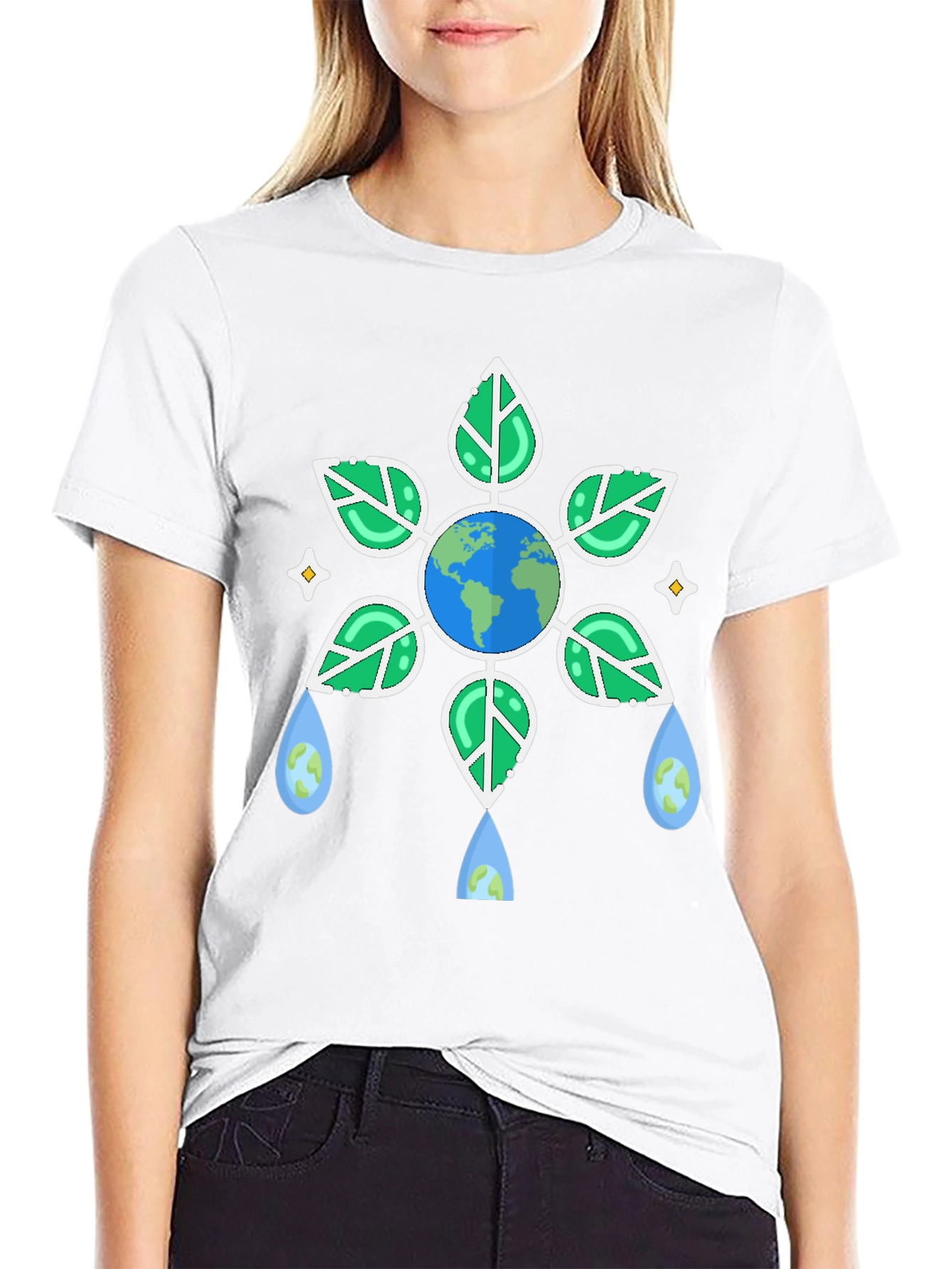 Eco-Friendly Earth Graphic Black T-Shirt