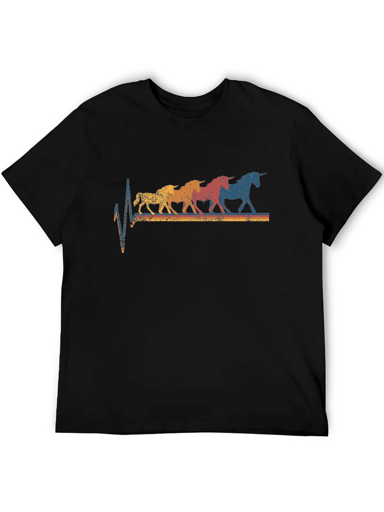 Retro Unicorn Heartbeat Graphic Tee