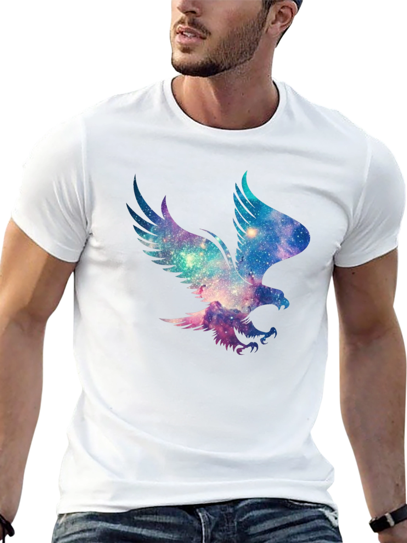 Galaxy Eagle Graphic Black T-Shirt