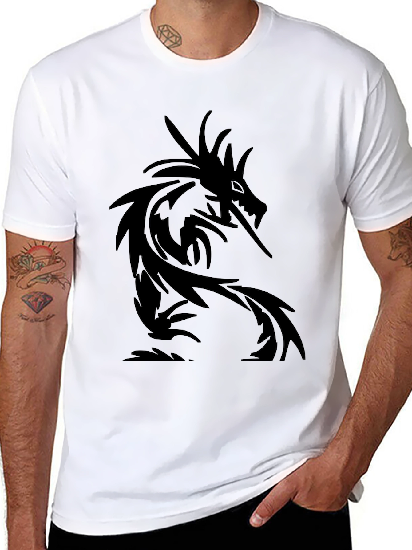 Black Dragon Graphic T-Shirt - Mens Fashion