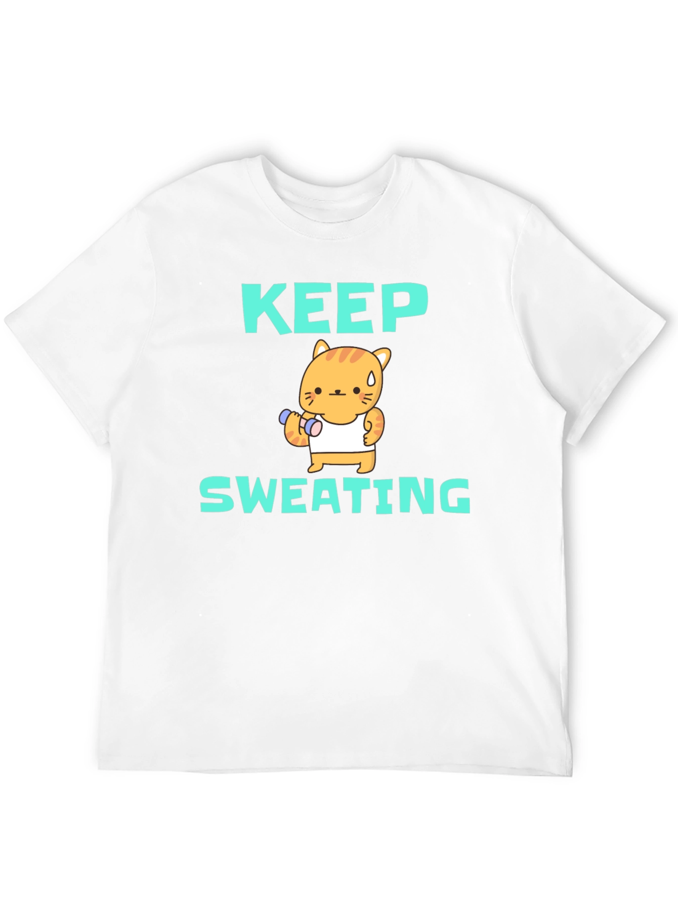 Keep Sweating T-Shirt - Workout Cat Graphic Tee