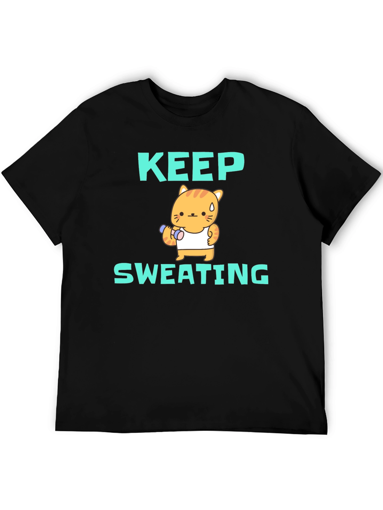 Keep Sweating T-Shirt - Workout Cat Graphic Tee