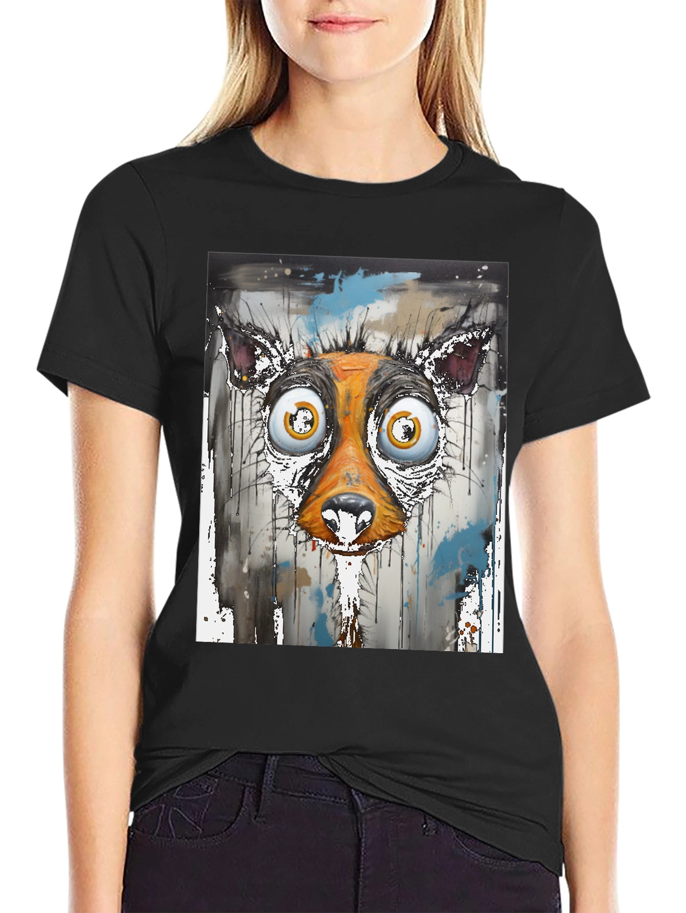 Abstract Dog Face Graphic Tee