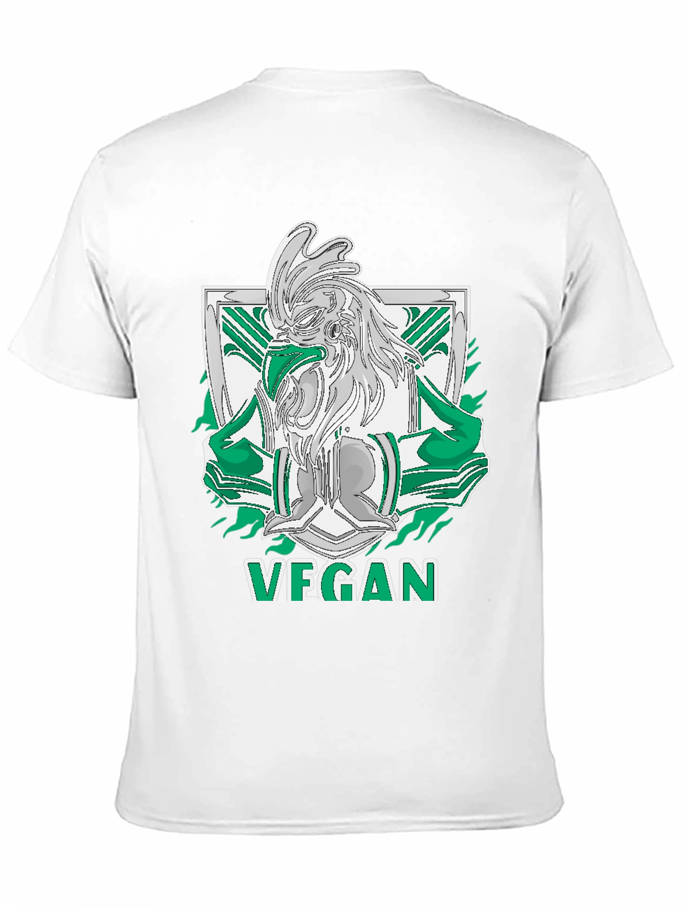 Vegan Rooster Graphic Tee - Black
