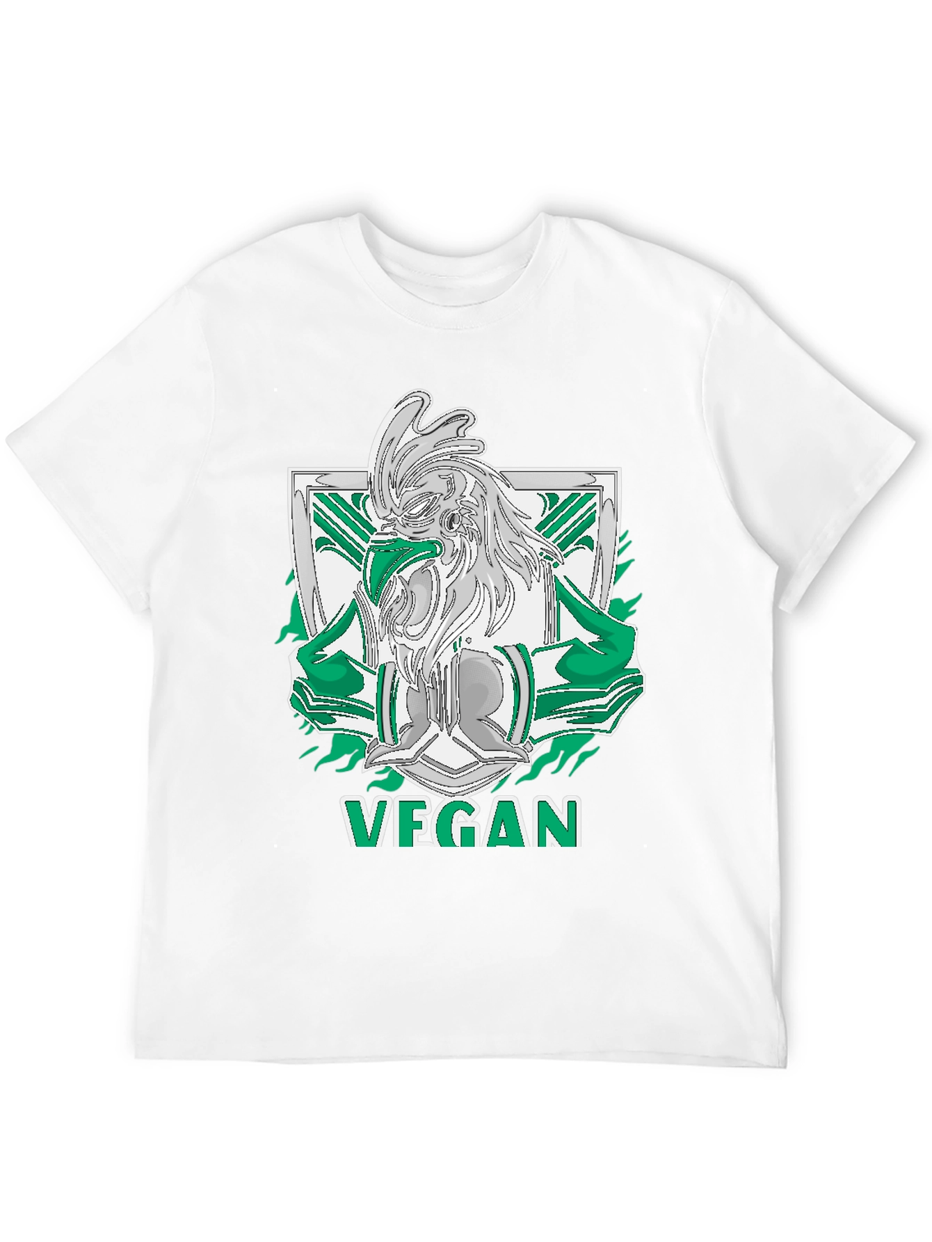 Vegan Rooster Graphic Tee - Black