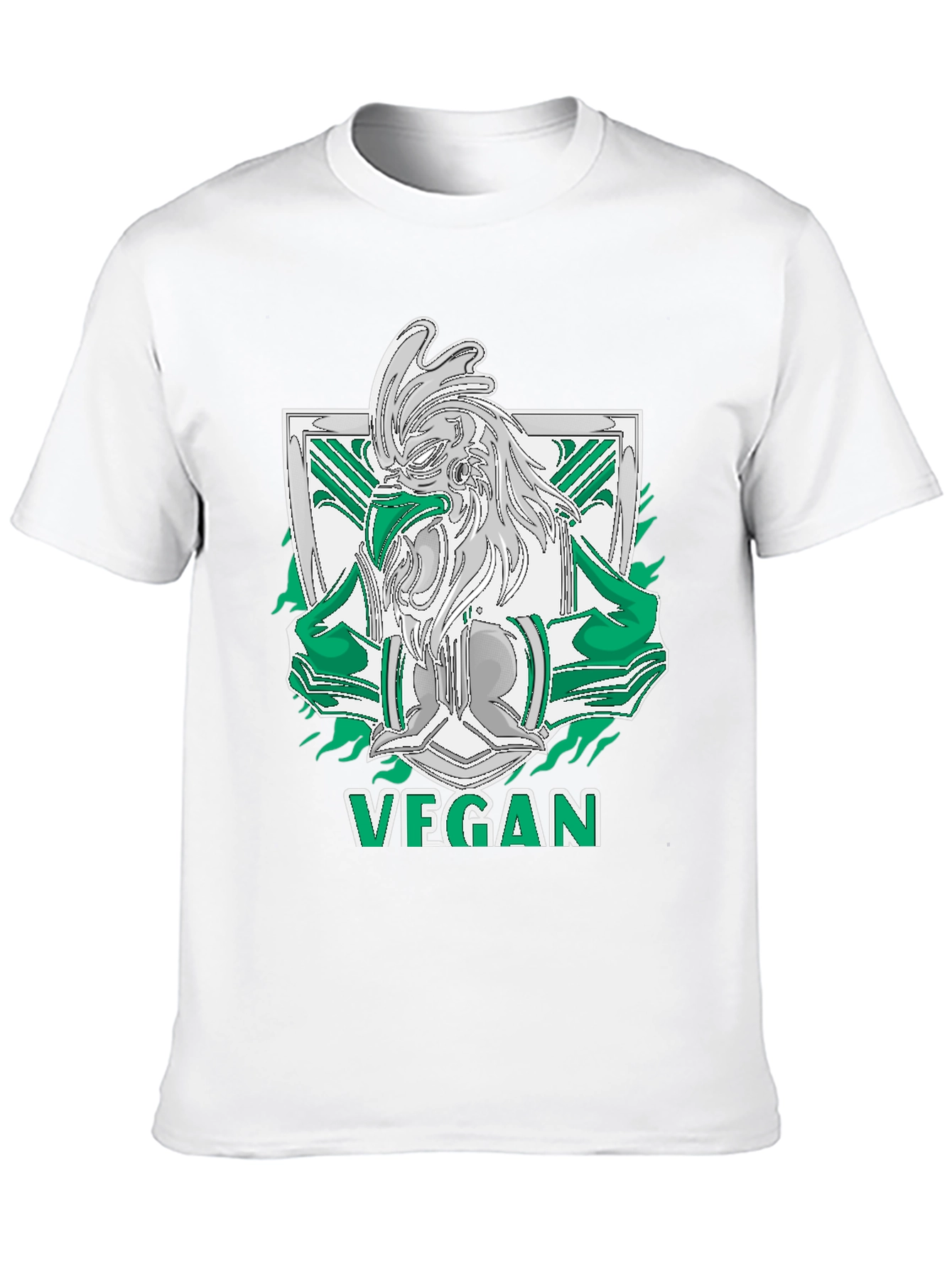 Vegan Rooster Graphic Tee - Black