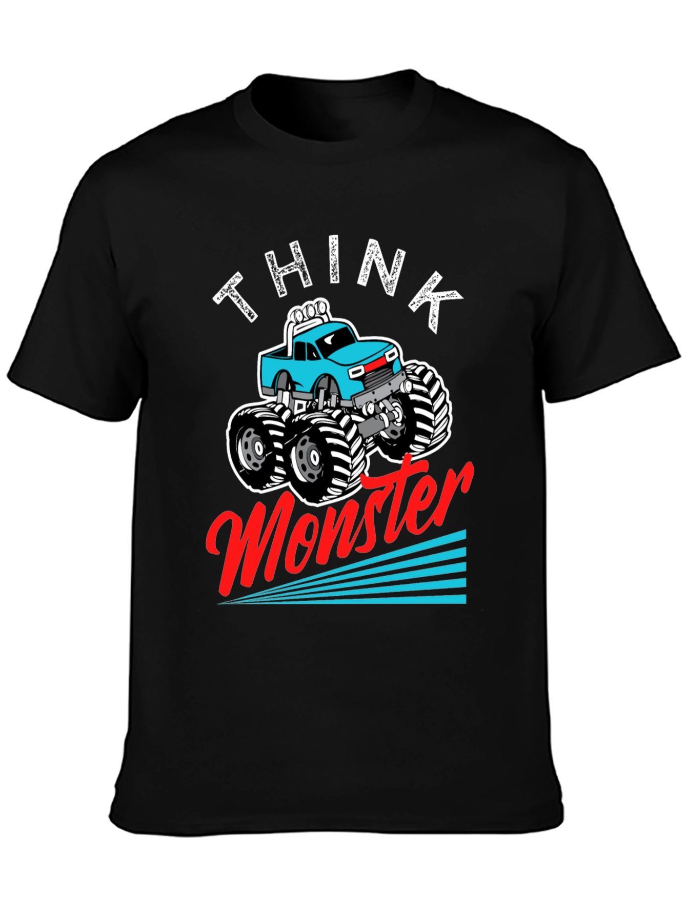 Think Monster Truck Graphic Tee - Black Cotton Blend