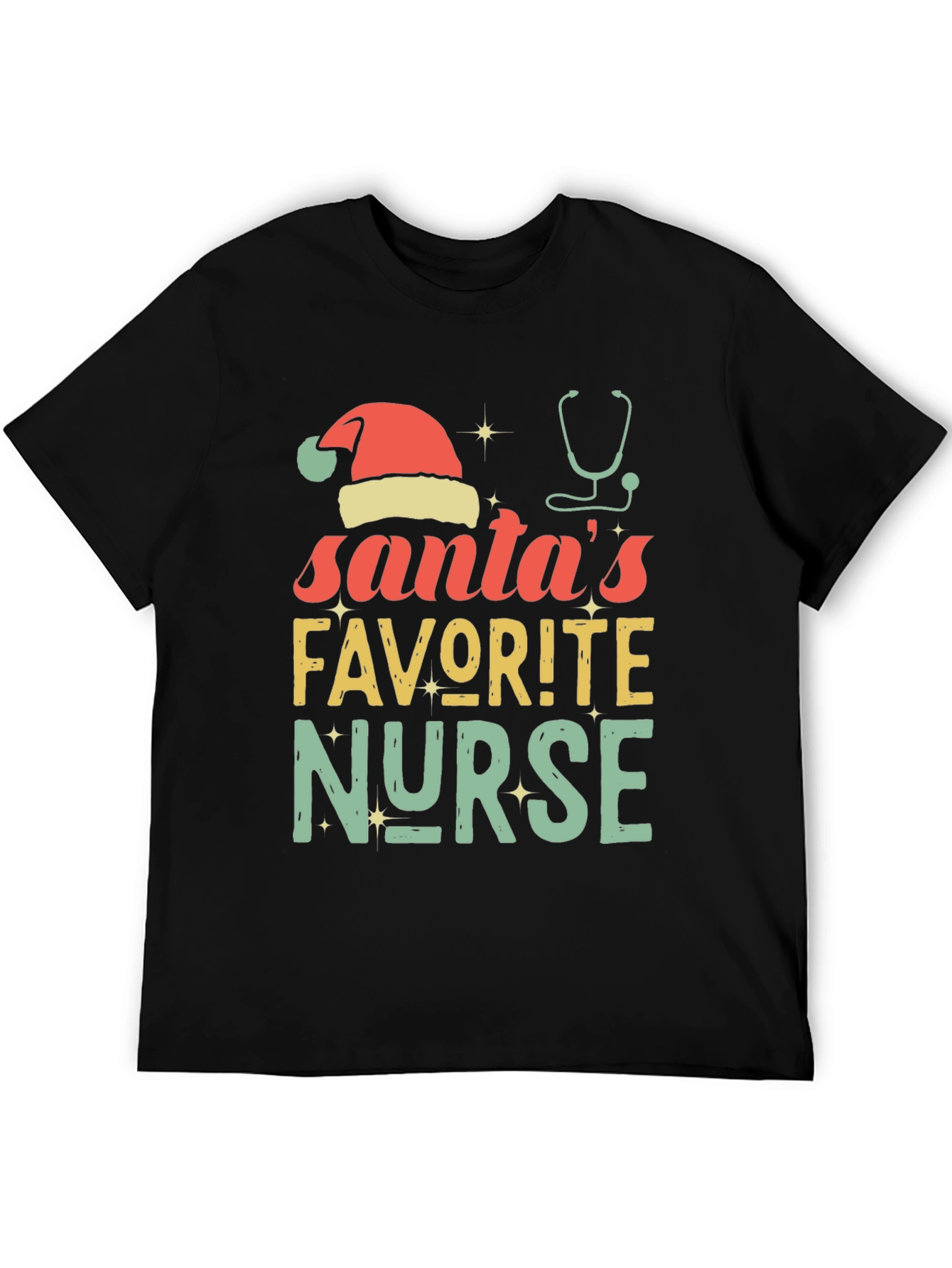 Santas Favorite Nurse Christmas T-Shirt