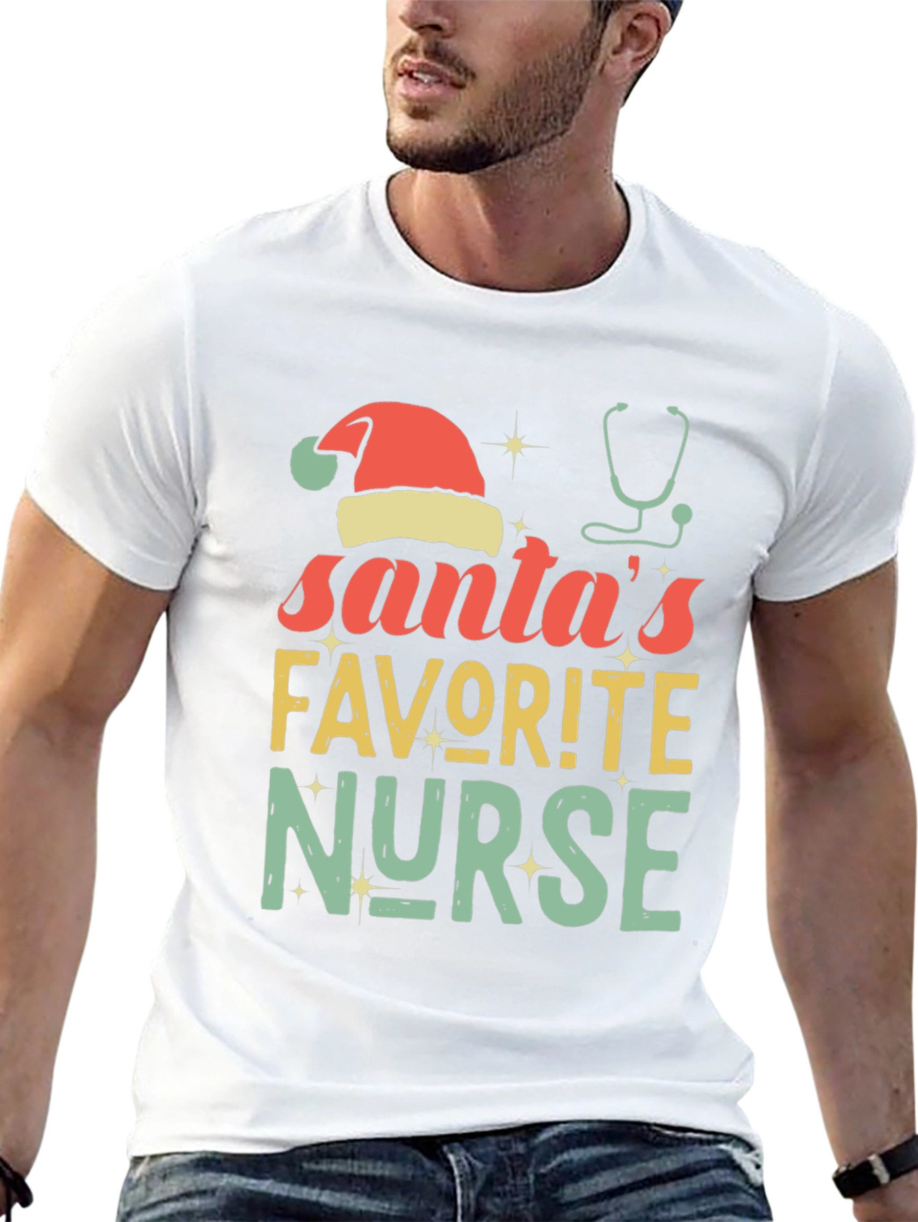 Santas Favorite Nurse Christmas T-Shirt