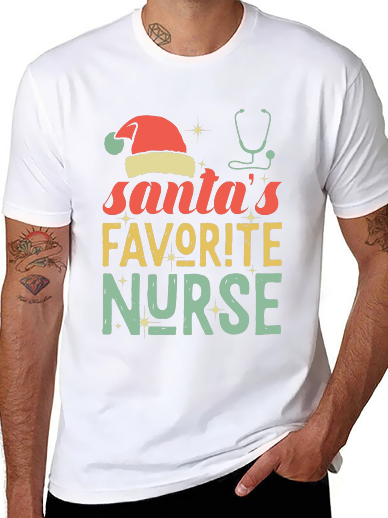 Santas Favorite Nurse Christmas T-Shirt