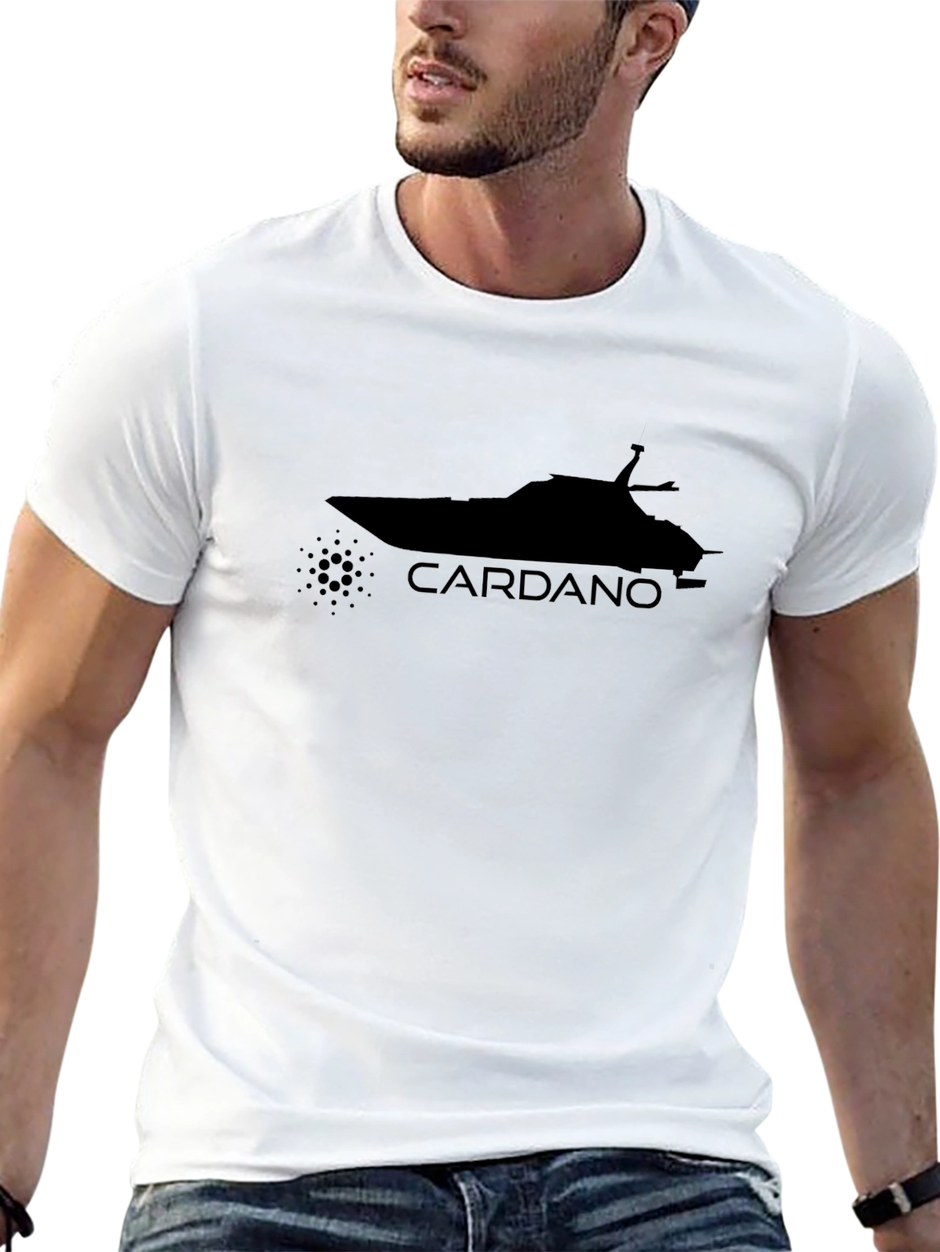 Cardano Boat Black T-Shirt - Crypto Fan Apparel