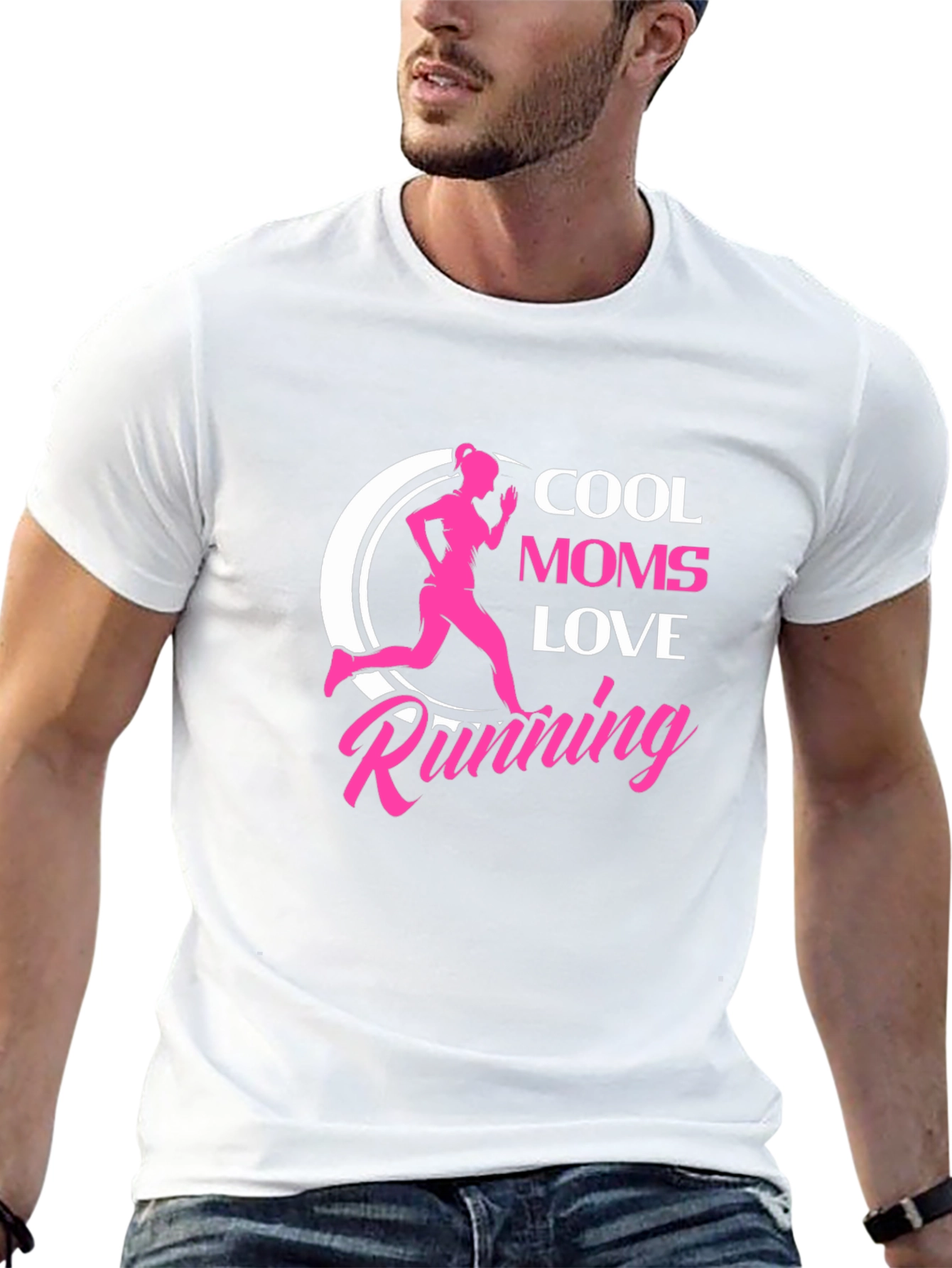 Cool Moms Love Running Black T-Shirt