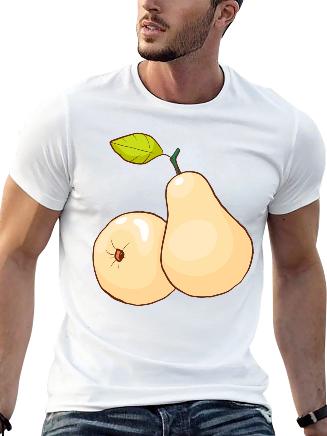 Pear Graphic T-Shirt - Stylish Fruit Design Tee