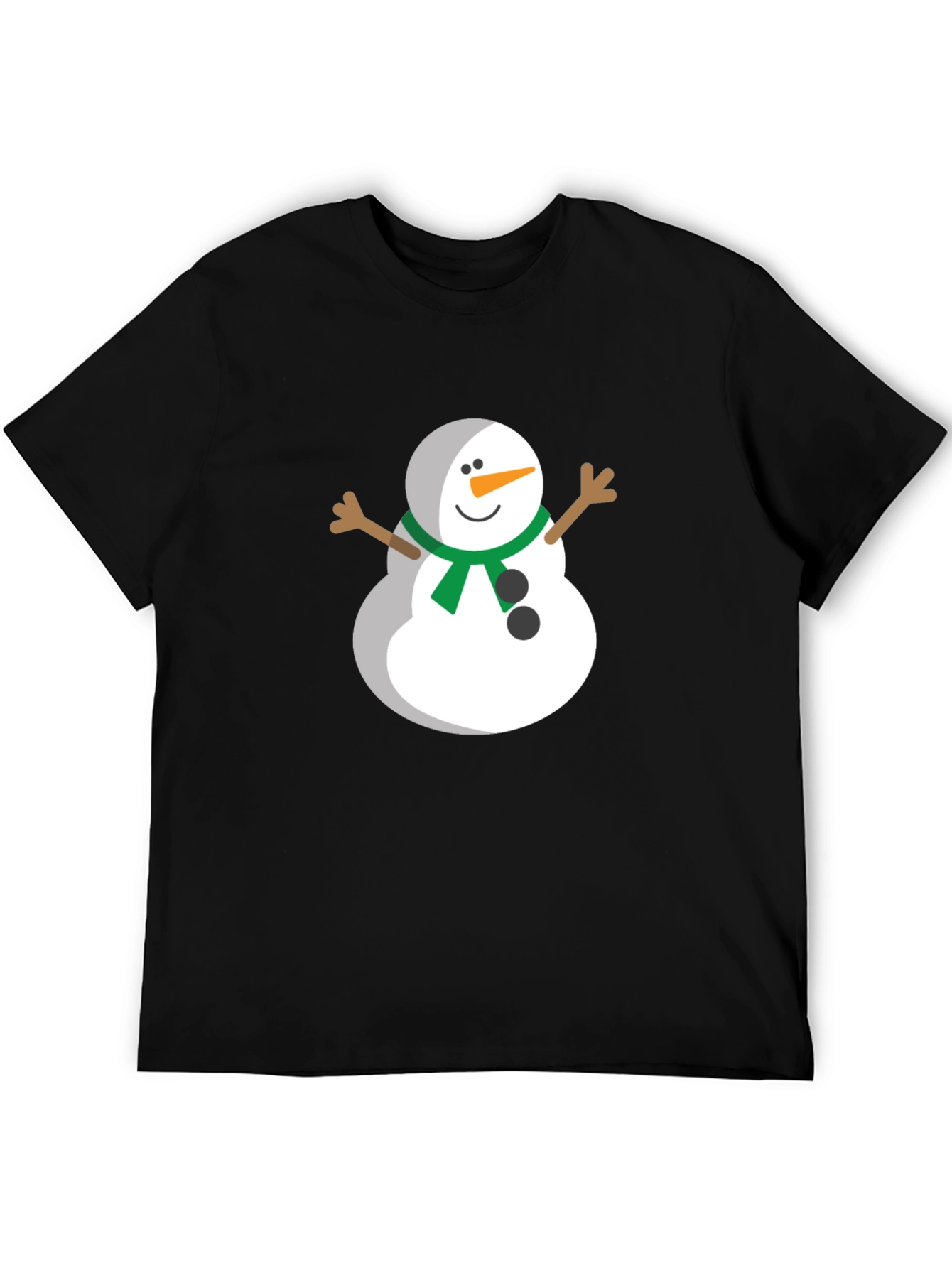 Festive Snowman Graphic Tee - Black